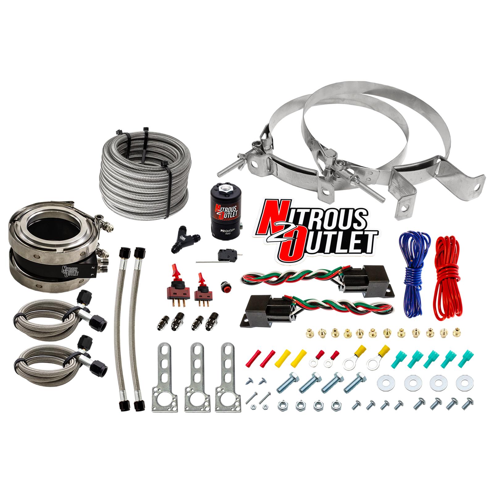Nitrous Outlet Oxide Systems 00-10055-00 Systems, Interspooler 4" Boosted Dual Stage Dry Collar System (50-400HP)(No Bottle)