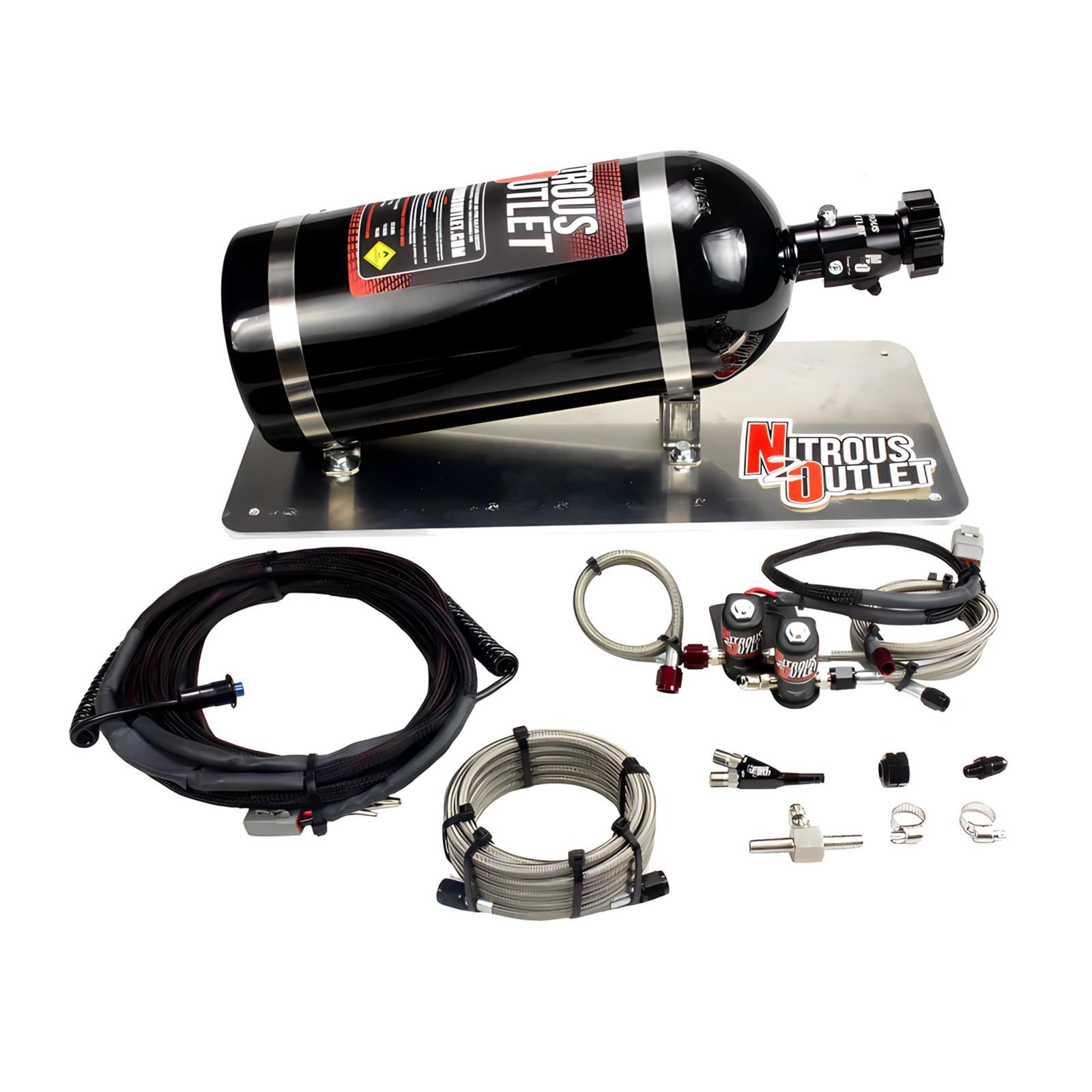 Nitrous Outlet Oxide Systems 00-10067-10 Systems, The Quick Fix EFI Single Nozzle System - Gas/E85 (5-55psi)(35-200HP)(10lb Bottle)