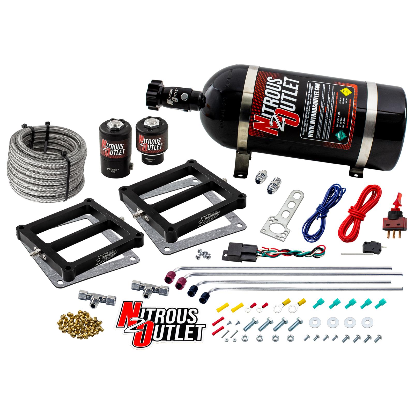 Nitrous Outlet Oxide Systems 00-10073-10 Systems, Weekend Warrior 4500 Tunnel Ram System - Gas/E85 (5-55 psi)(100-400 HP)(10LB Bottle)