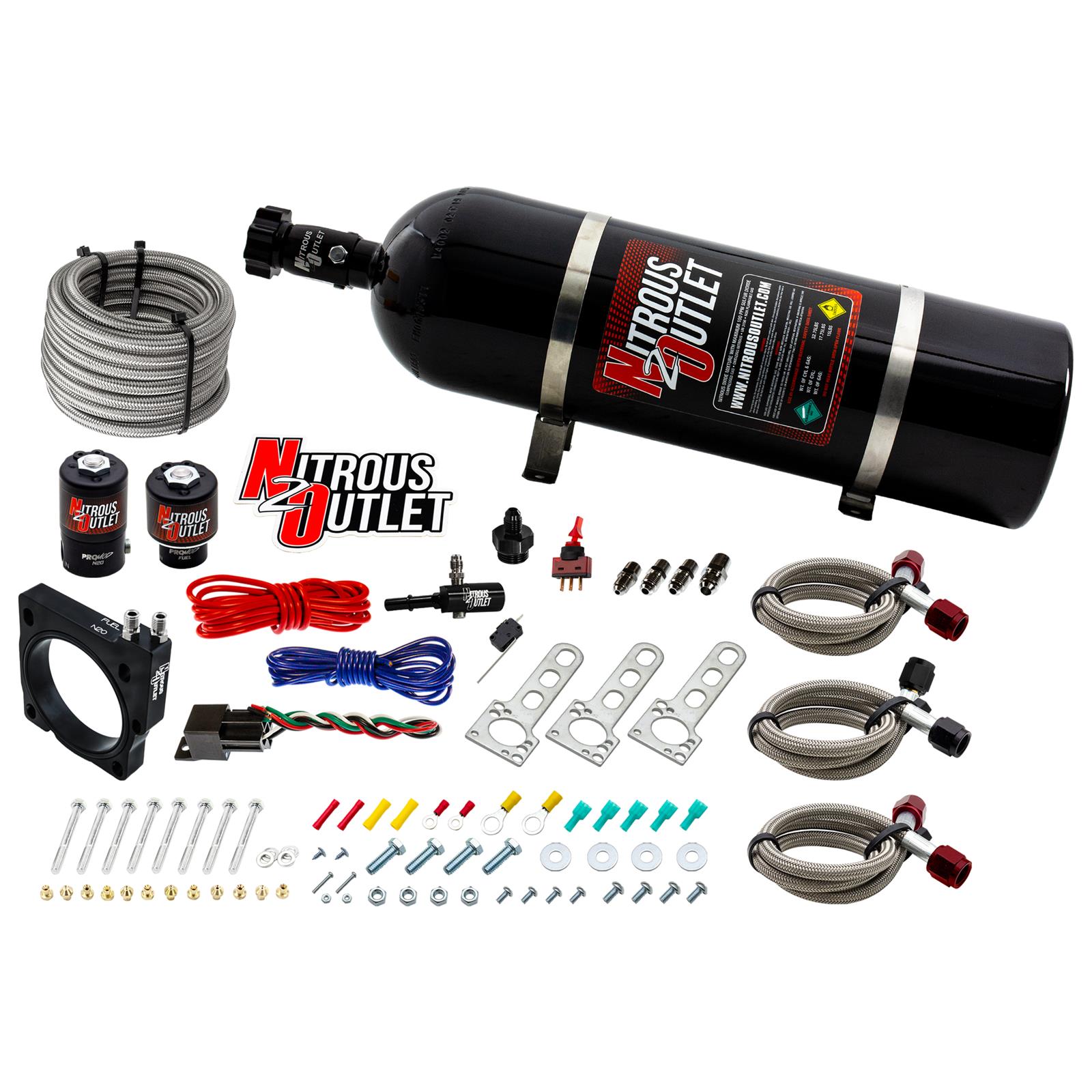 Nitrous Outlet Oxide Plate Systems 00-10130-15 80mm EFI 5.7 & 6.1 Hemi System (15lb Bottle)