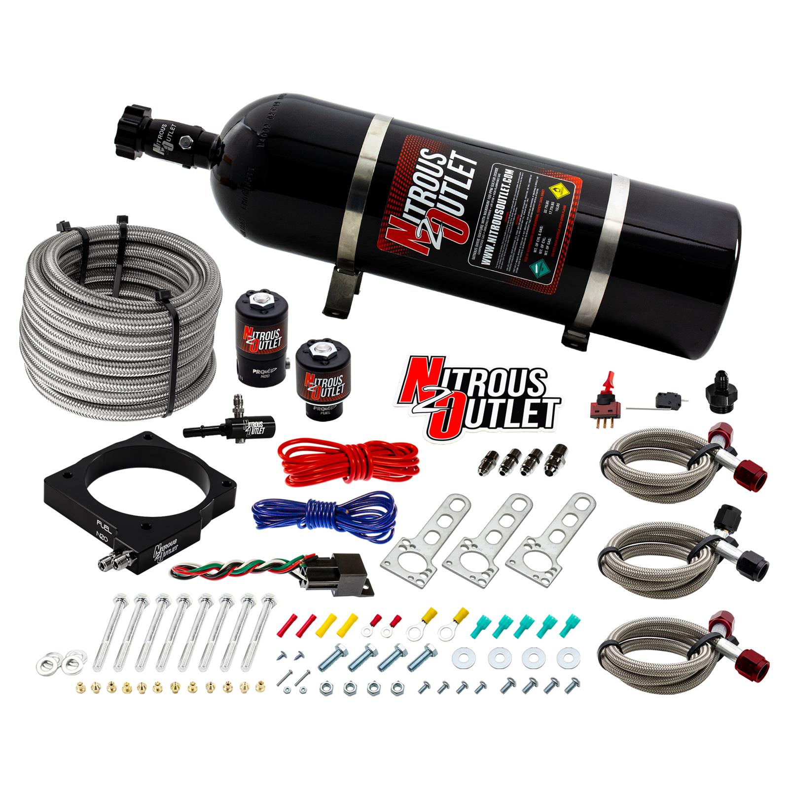 Nitrous Outlet Oxide Plate Systems 00-10133-15 90mm EFI 5.7 & 6.1 Hemi System (15lb Bottle)