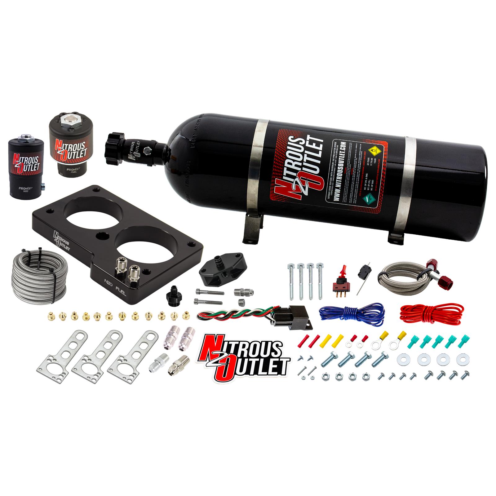 Nitrous Outlet Oxide Plate Systems 00-10156-15 99-01 Cobra, 03-04 Mach 1 Ford 4 Valve System (15Lb Bottle)
