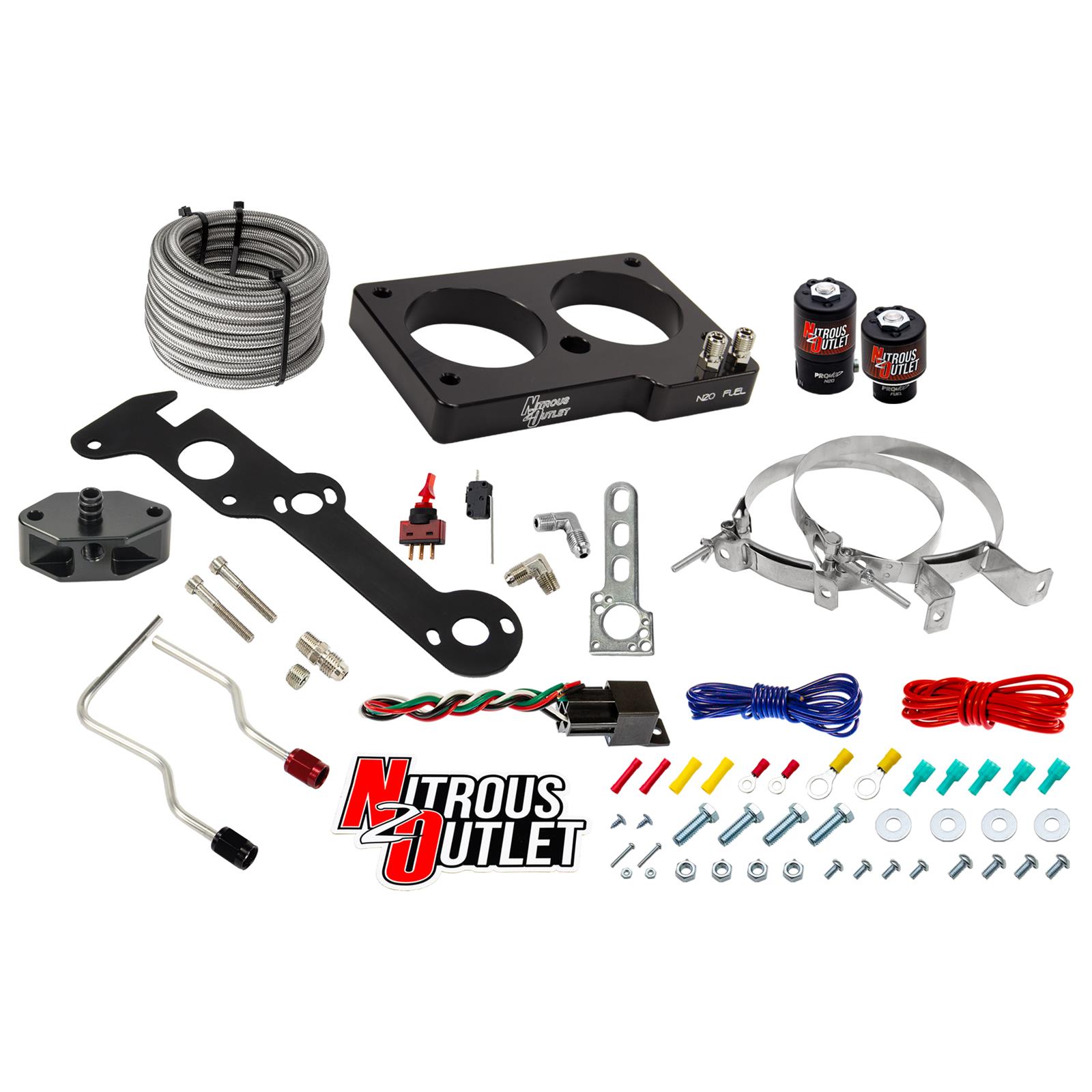 Nitrous Outlet Oxide Plate Systems 00-10157-00 99-01 Cobra, 03-04 Mach 1 Ford 4 Valve Hard-Lined System (No Bottle)