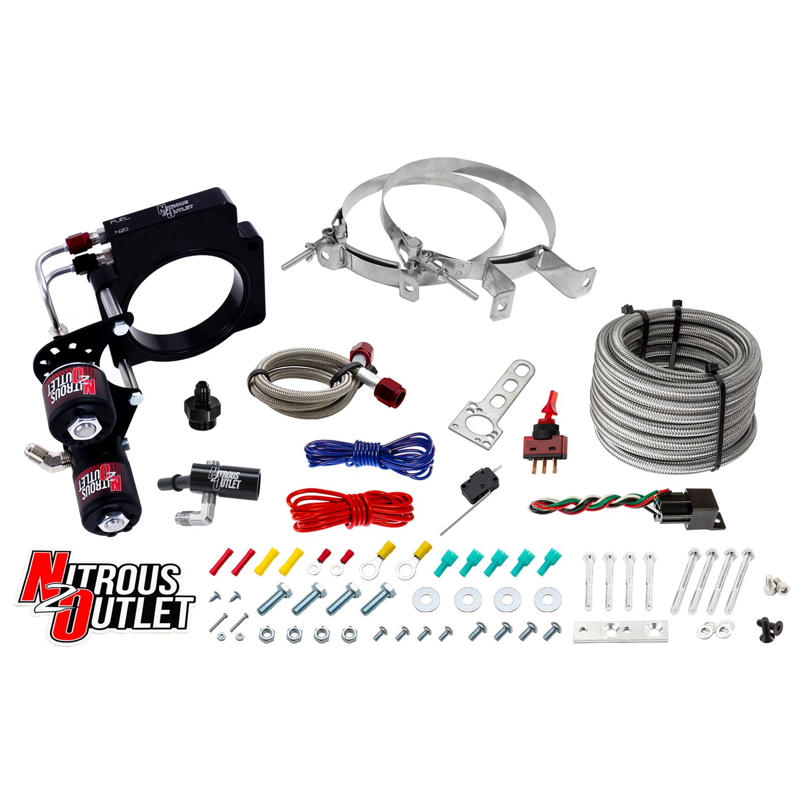 Nitrous Outlet Oxide Systems 00-10179-00 Systems, GM 2015-2019 C7 ZO6 Corvette 83mm Hard-line Plate System - Gas/E85 (5-55psi)(50-200HP)(No Bottle)
