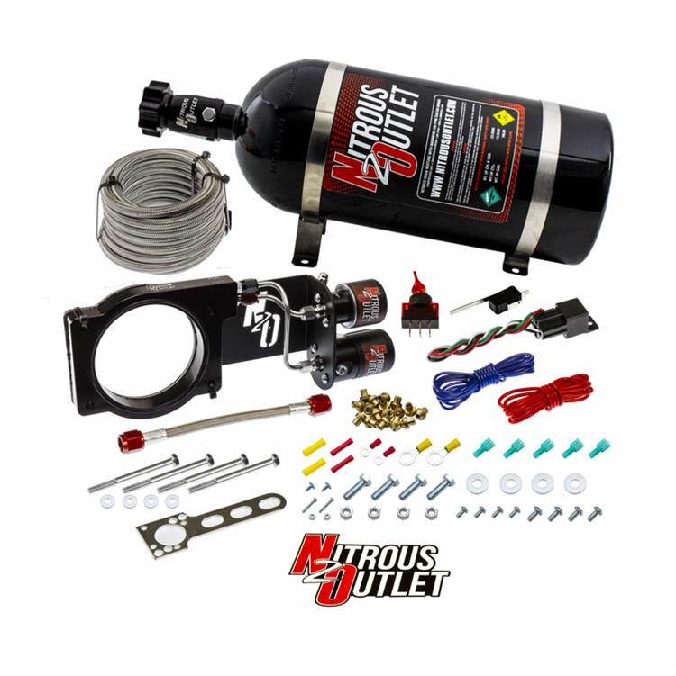 Nitrous Outlet Oxide Systems 00-10190-15 Systems, GM 2018-2019 ZR1 Corvette Hard-line Plate System - Gas/E85 (5-55psi)(50-200HP)(15lb Bottle)