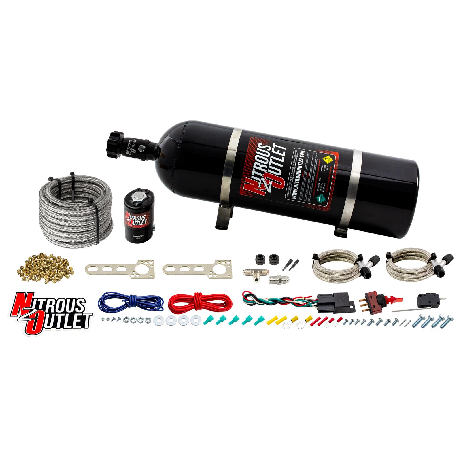Nitrous Outlet Dual Nozzle Systems 00-10201-15 GM EFI Dry System (15lb Bottle)