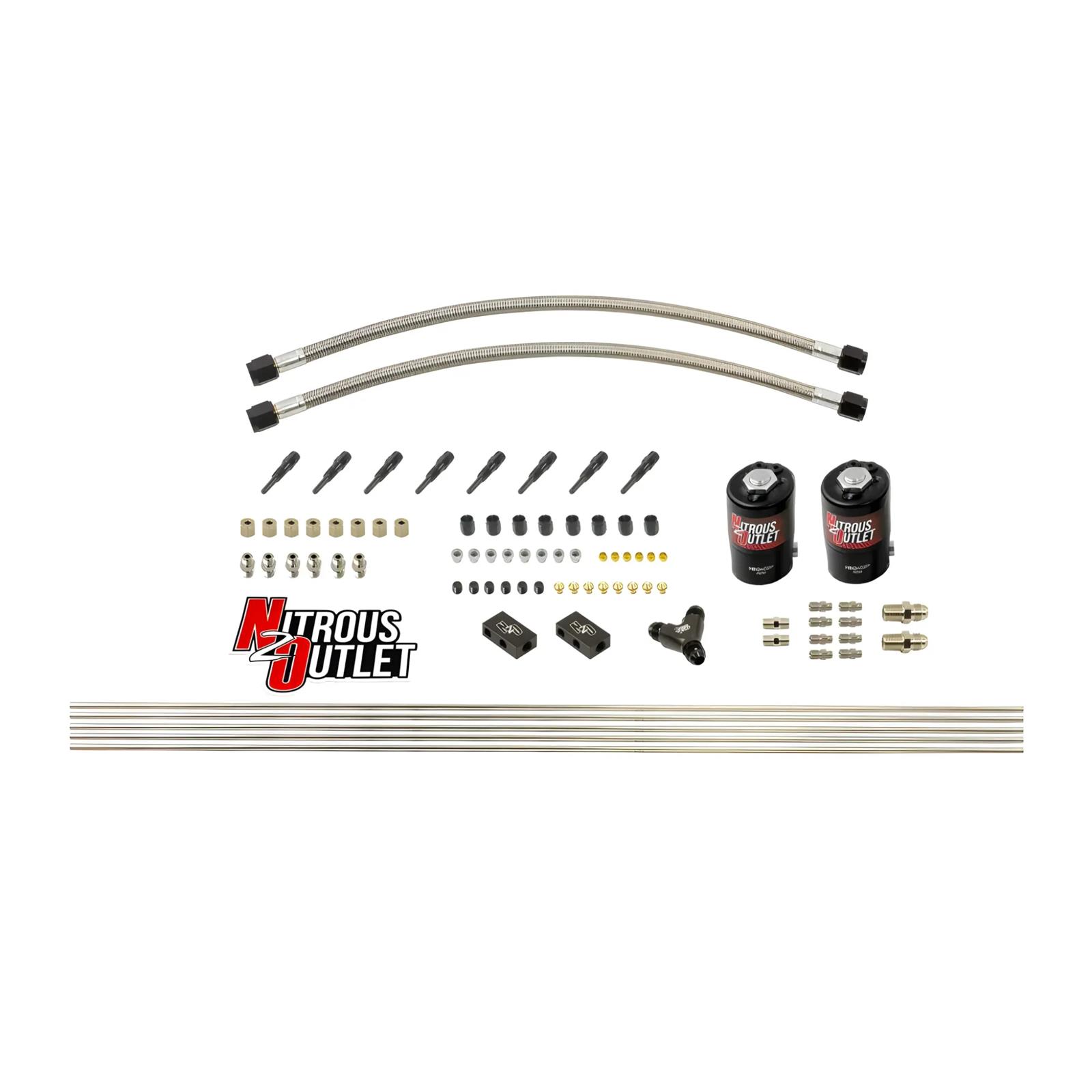 Nitrous Outlet Oxide System Conversion and Upgrade Kits 00-10420-L Dry EFI 8 Cyl 2 Sol Racers Direct-Port kit w/ 90° Noz