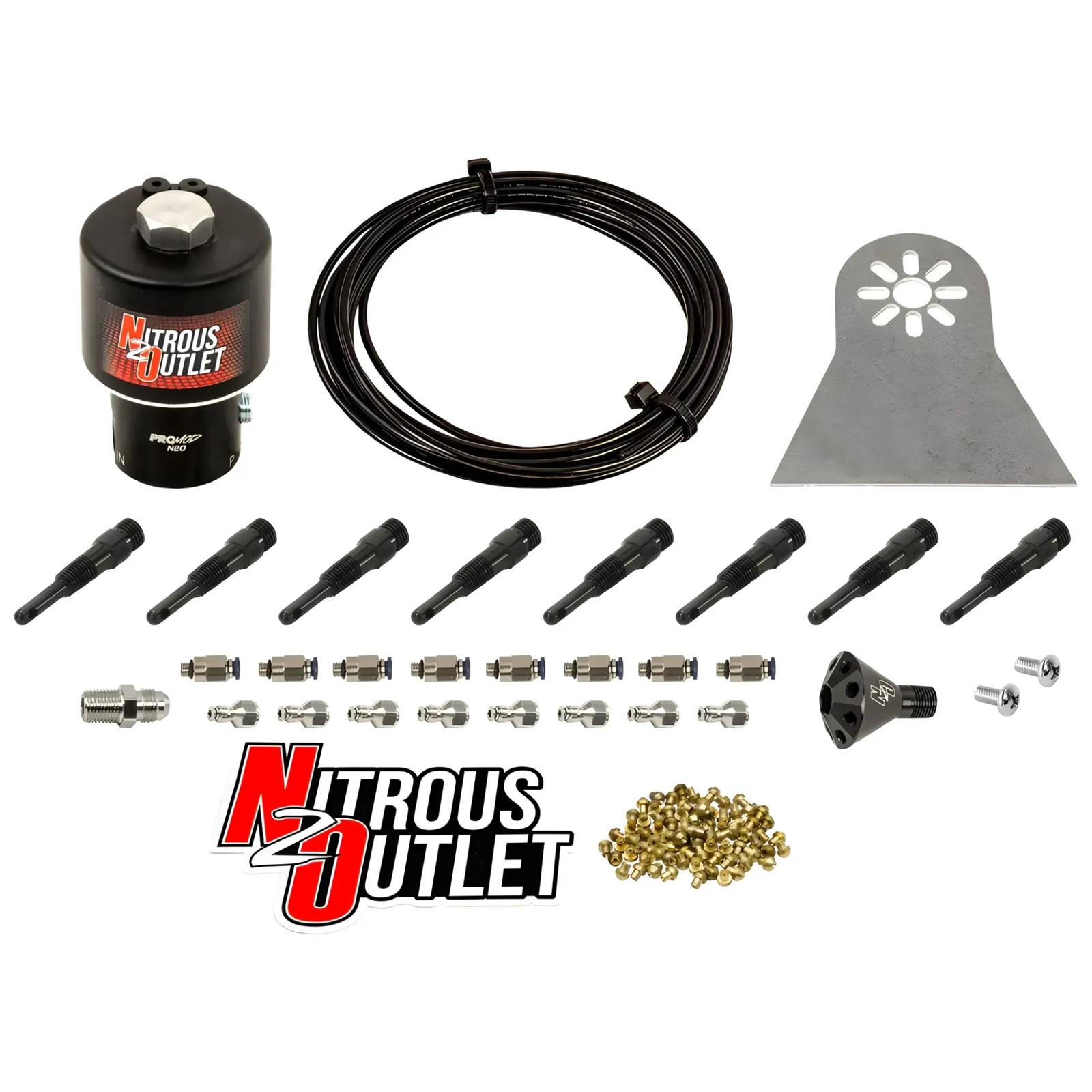 Nitrous Outlet Oxide Systems 00-10483-T Systems, Dry 8 Cylinder Solenoids Forward Direct Portribution Block/90 Degree Discharge Nozzles