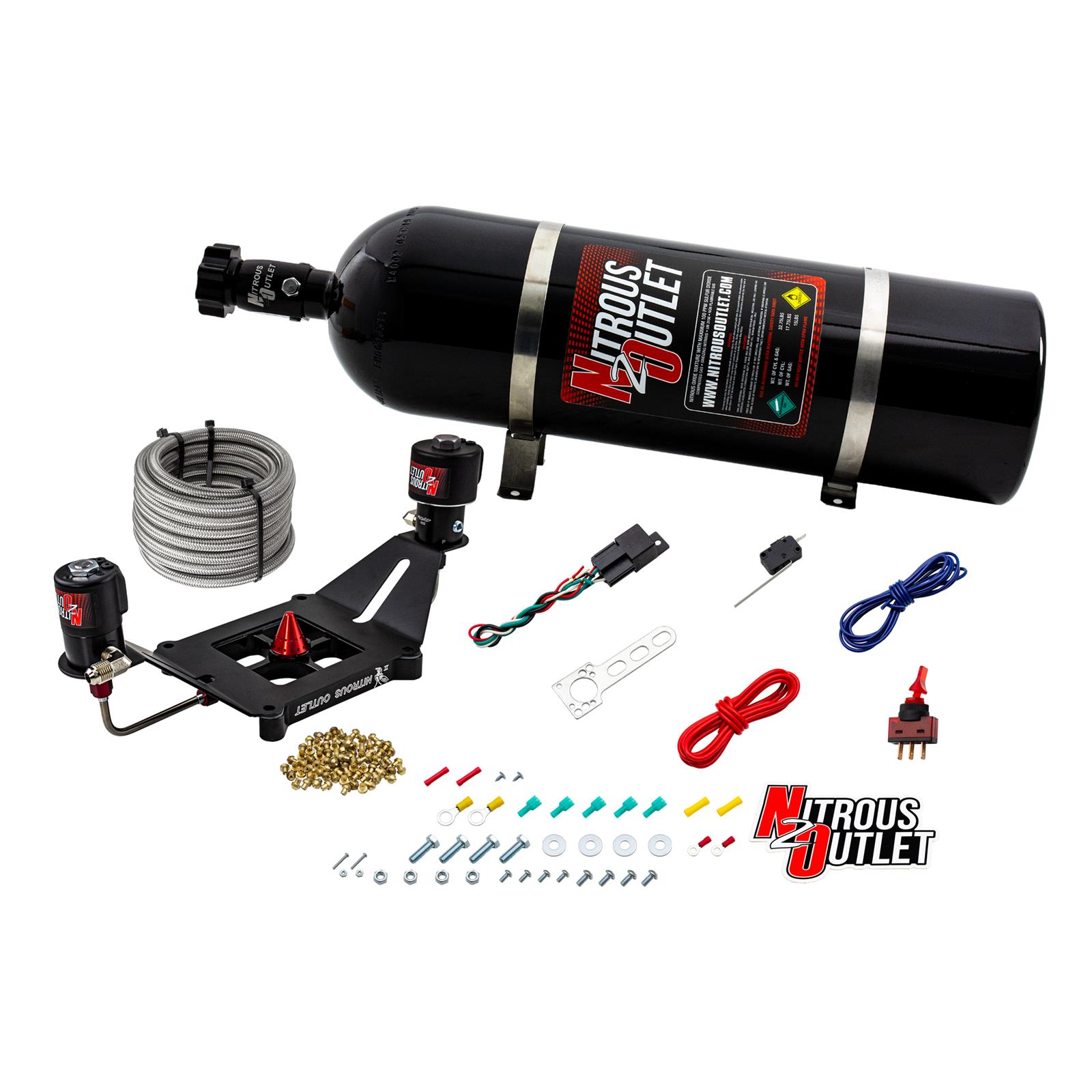 Nitrous Outlet Stinger Plate Oxide Systems 00-10612-15 Race 4150 System Deep Center Sol Bracket Low PSI(15LB Bottle)