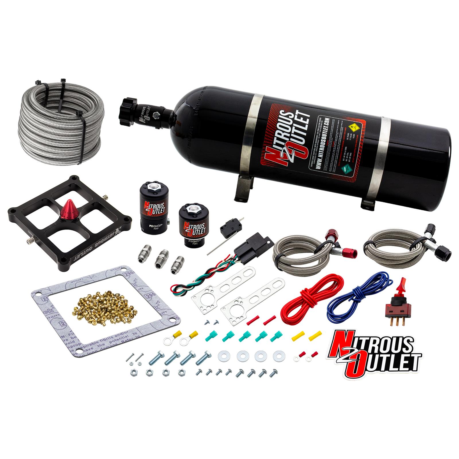 Nitrous Outlet Stinger Plate Oxide Systems 00-10650-15 4500 System (50-400hp) Low PSI(15LB Bottle)