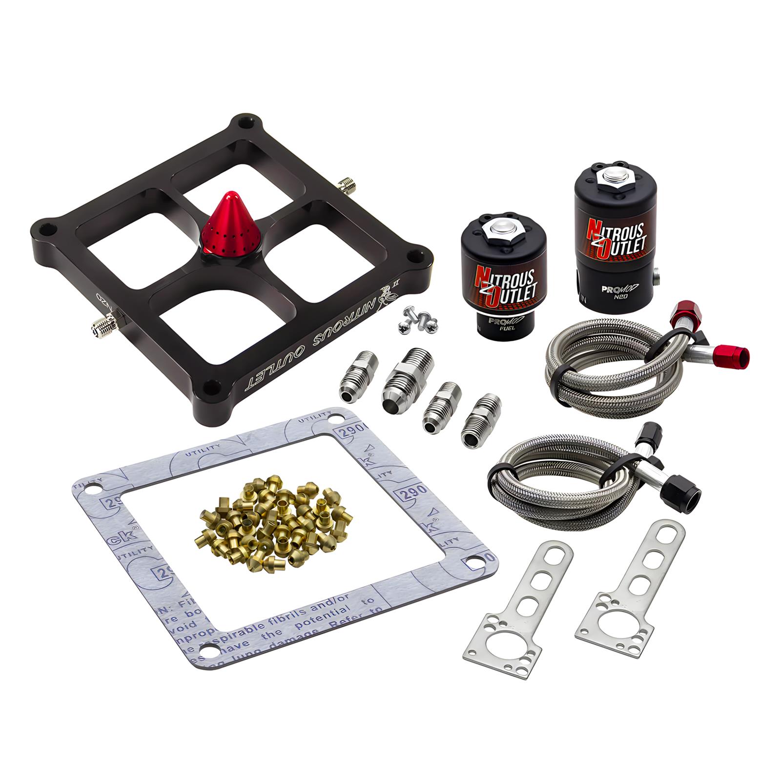 Nitrous Outlet Oxide Systems 00-10650-SF Systems, 4500 Stinger 2 Solenoid Forward Conversion Brackets - (Gas/E85)(5-55 psi)(50-500 HP)