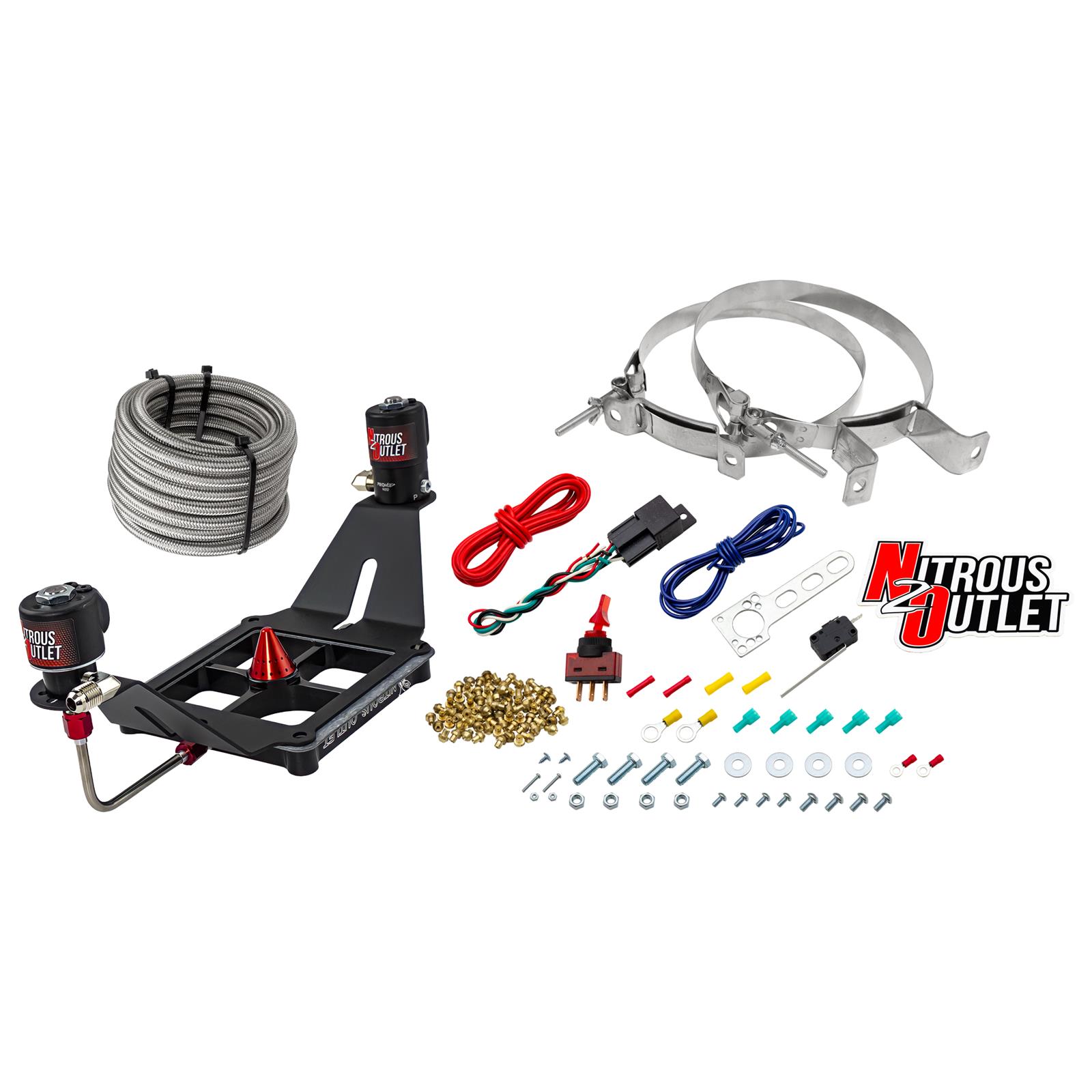 Nitrous Outlet Stinger Plate Oxide Systems 00-10660-00 4500 System, Deep EFI Center Sol Bracket Low PSI(No Bottle)