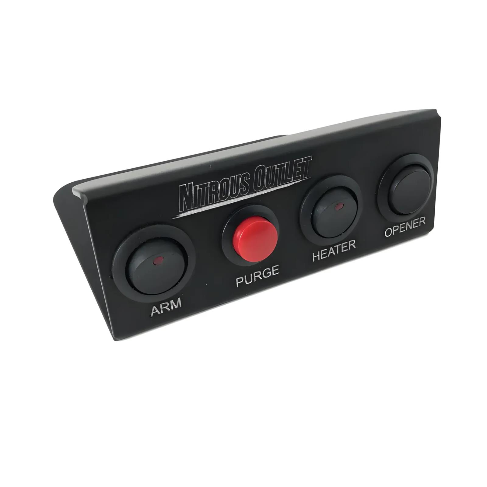 Nitrous Outlet Switch Panels 00-11007 Electrical Panels, 4 Switches, Lighted, Aluminum, Black, Console Mount, Pontiac, Each