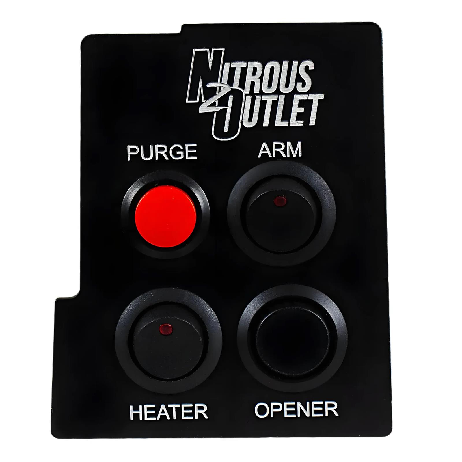 Nitrous Outlet Switch Panels 00-11014 Panel, Console Mount, Aluminum, Black, 4 Switches, Ford, Each
