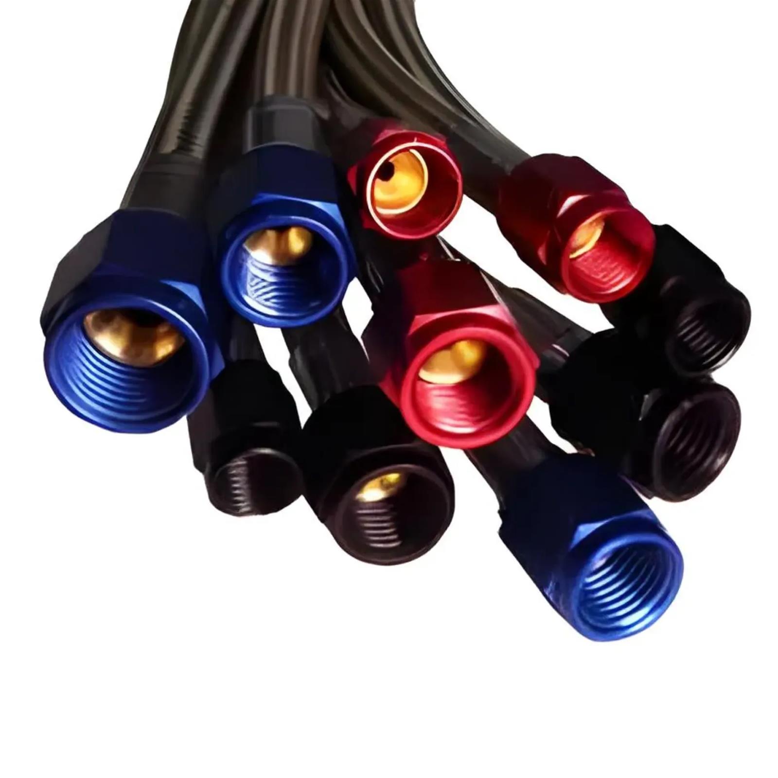 Nitrous Outlet Stainless Steel Braided Hoses 00-20348 12"-4AN-3AN Race Hose (Red Fittings)