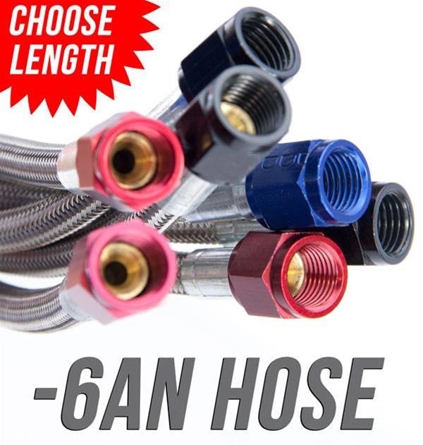 Nitrous Outlet Stainless Steel Braided Hoses 00-20950 120" -6AN Hose (Blue Fittings)