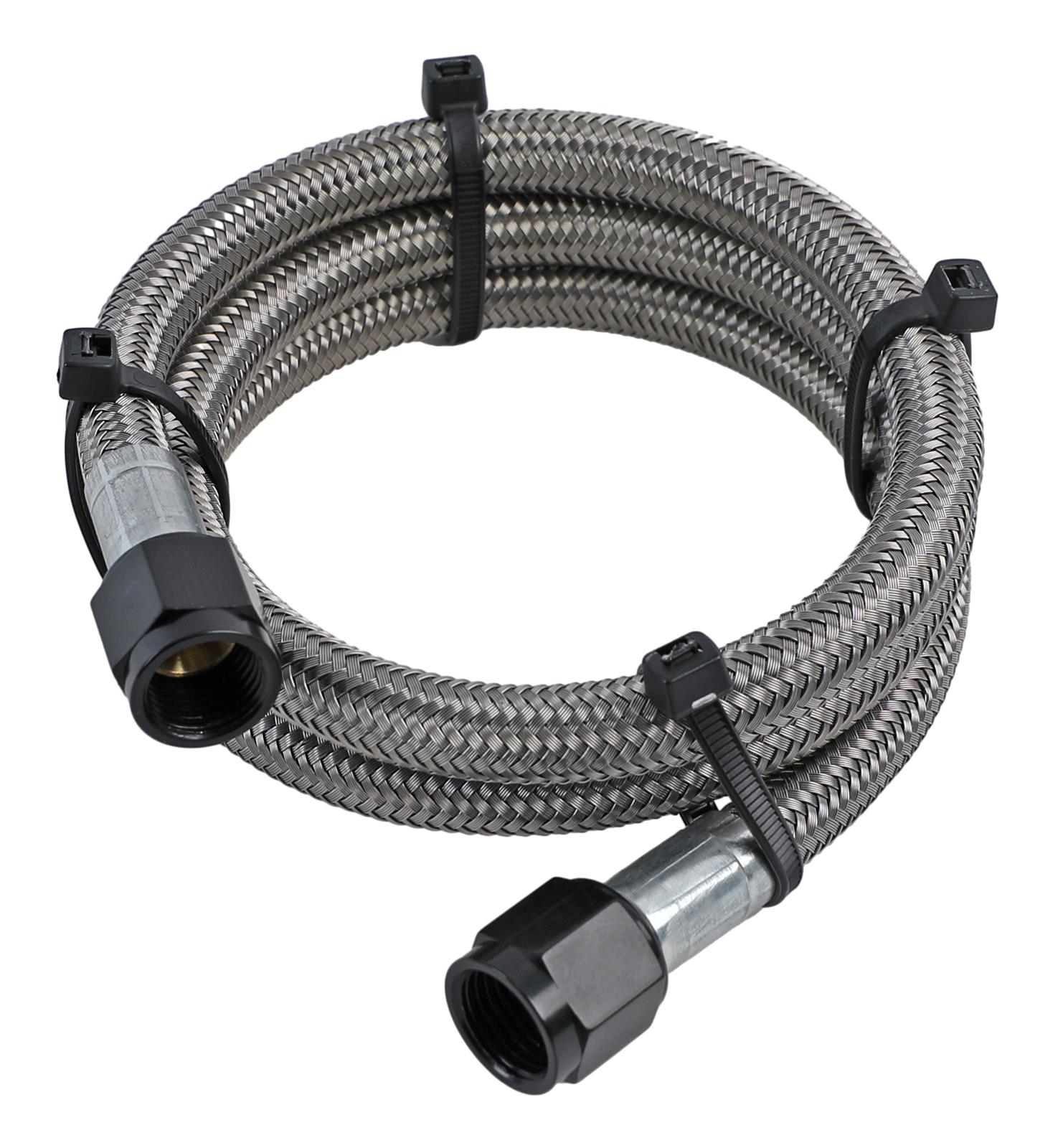 Nitrous Outlet Stainless Steel Braided Hoses 00-20840 Hose, Steel, -6 AN Female Ends, Black Fittings, 36 in. Length, Each thumbnail 2