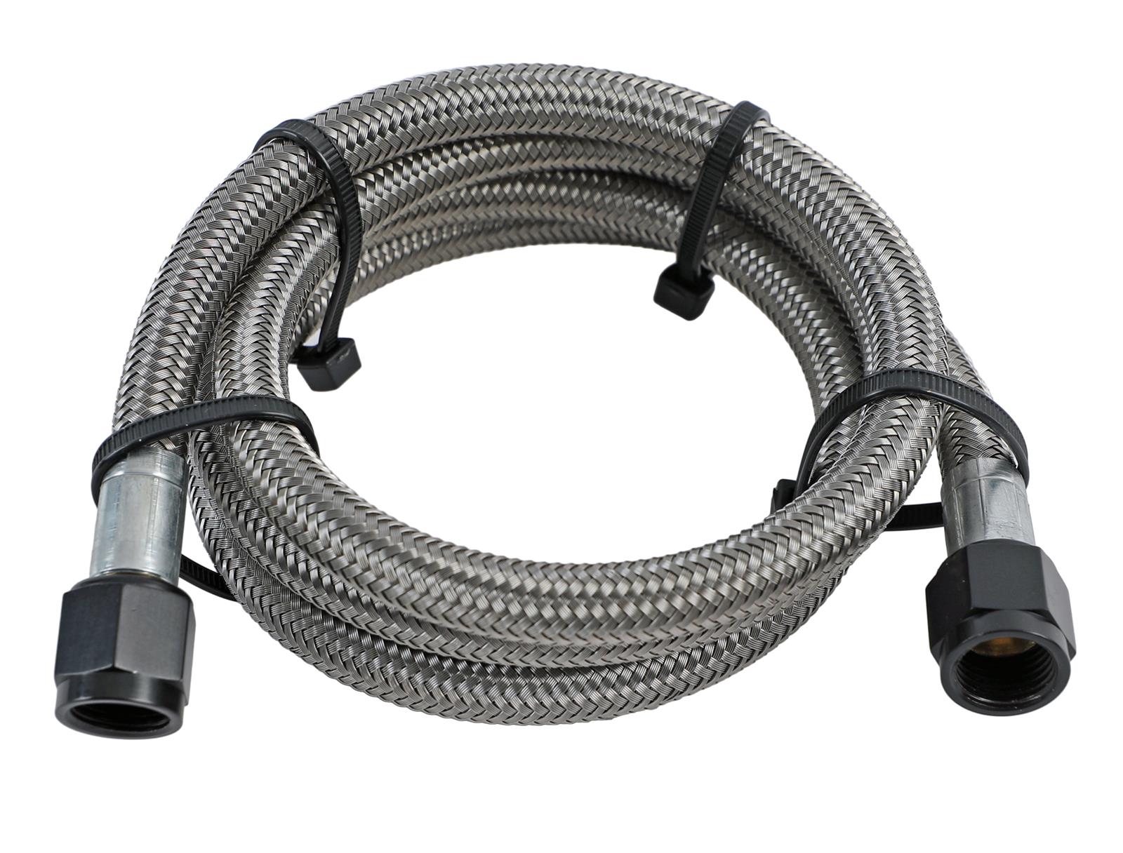 Nitrous Outlet Stainless Steel Braided Hoses 00-20870 Hose, Steel, -6 AN Female Ends, Black Fittings, 48 in. Length, Each thumbnail 2
