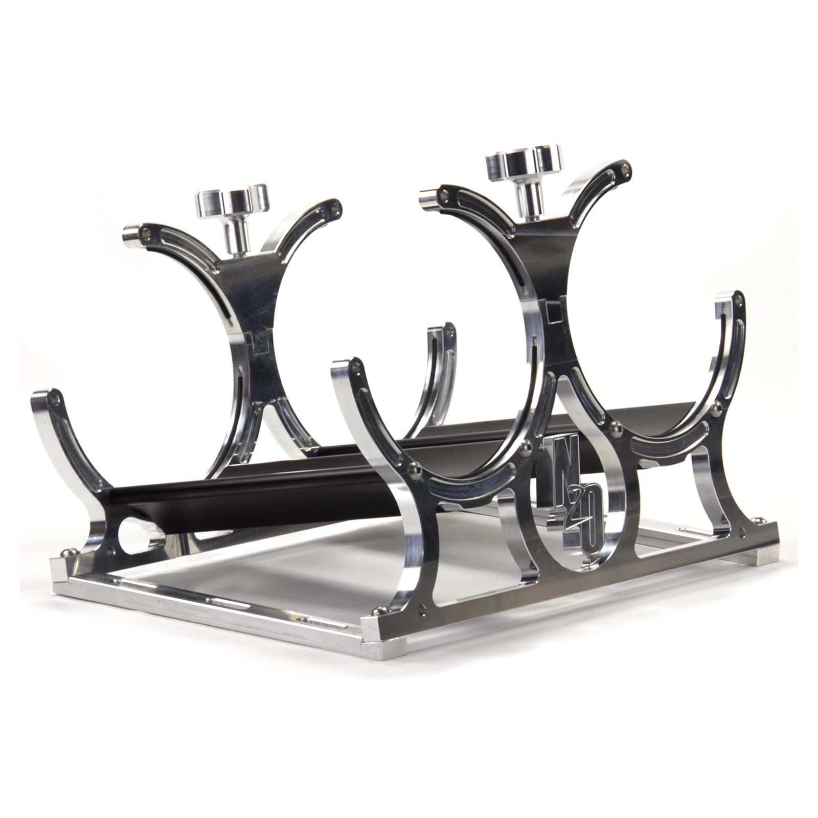 Nitrous Outlet Heated Bottle Brackets 00-32015-4 Dual Billet Bracket with 4AN Accessories (Horizontal)