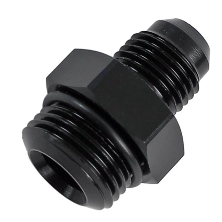 Nitrous Outlet Bottle Valve Nipples 00-34011 Oxide Adapters, Nipples, Billet High-flow, Billet Aluminum, Black, -8 AN Male Threads, -6 AN Male O-ring, Each