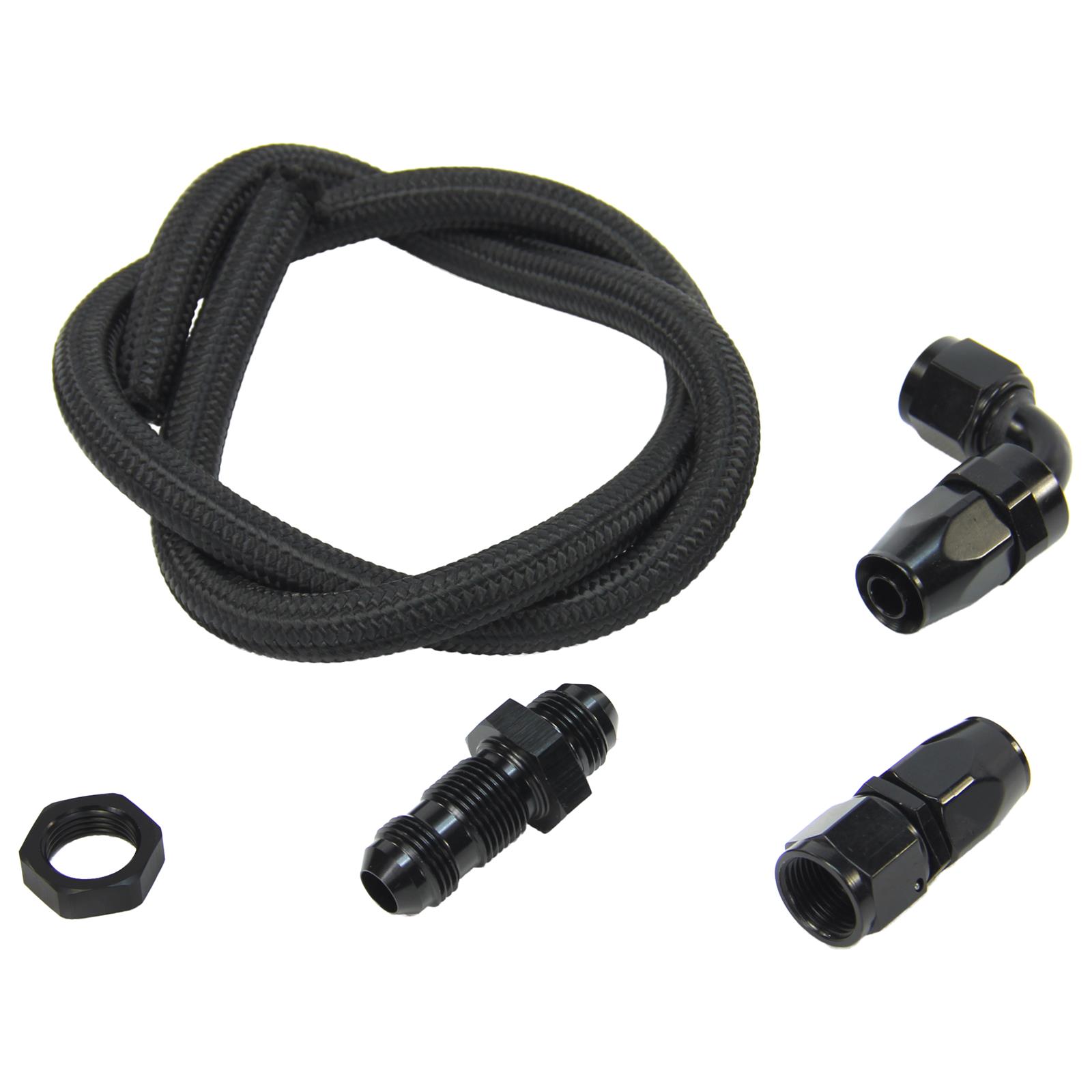 Nitrous Outlet Blow-Down Kits 00-35041-B-S 90 Degree Blow Down Kit With Straight Bulk Head Fitting (Black Fittings)