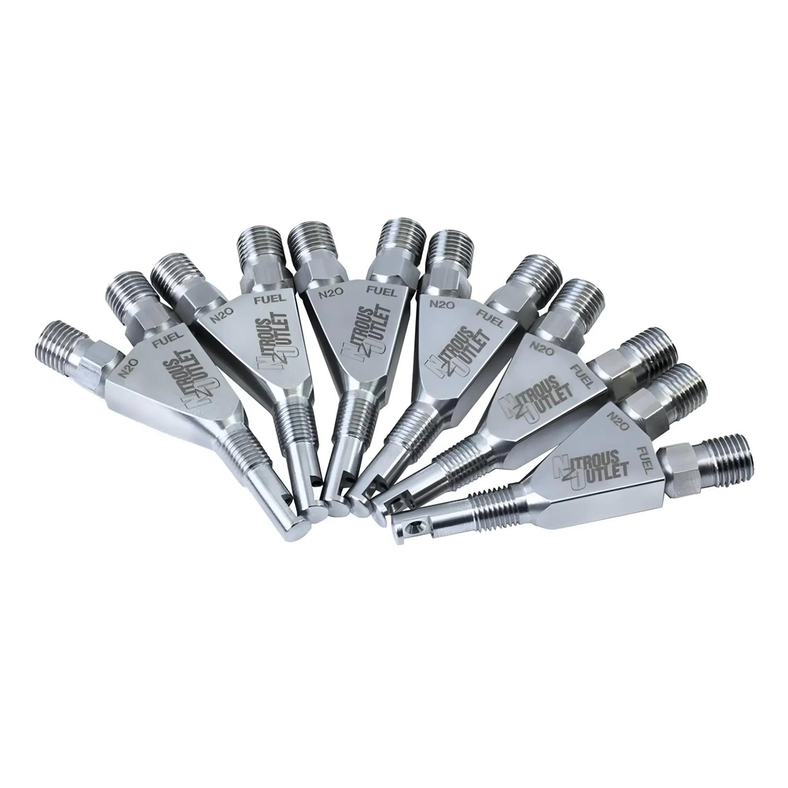 Nitrous Outlet Oxide Nozzles 00-40006-6 Nozzles, 1/16" NPT Wet Nozzle - 6 Pack/90 Degree Discharge/Stainless