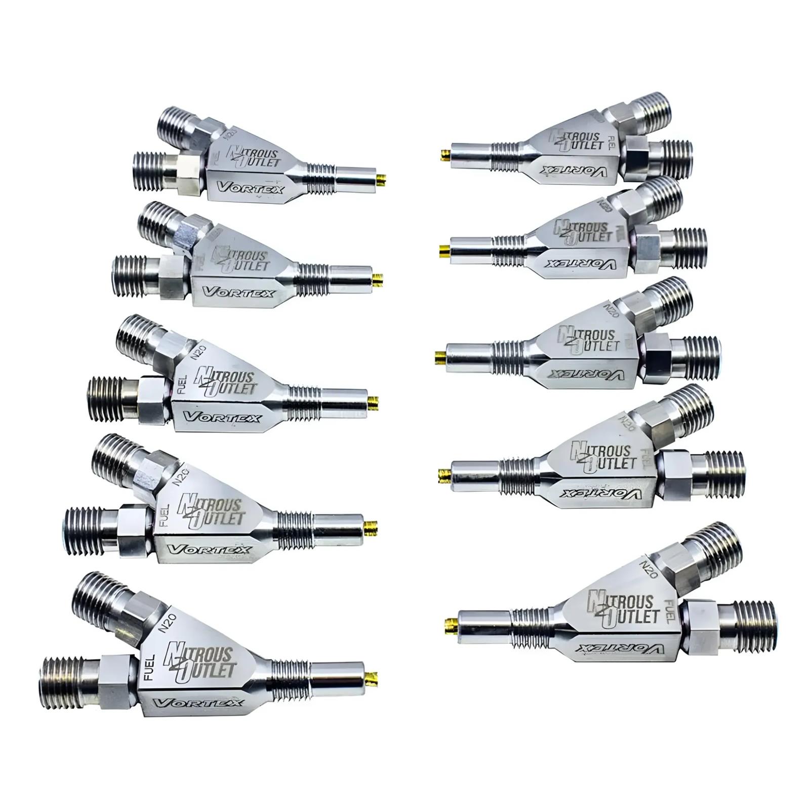 Nitrous Outlet Oxide Systems 00-40011-10 Nozzles, Vortex Ti 1/16" NPT Wet Nozzle - 10 Pack/Straight Annular Discharge/Titanium
