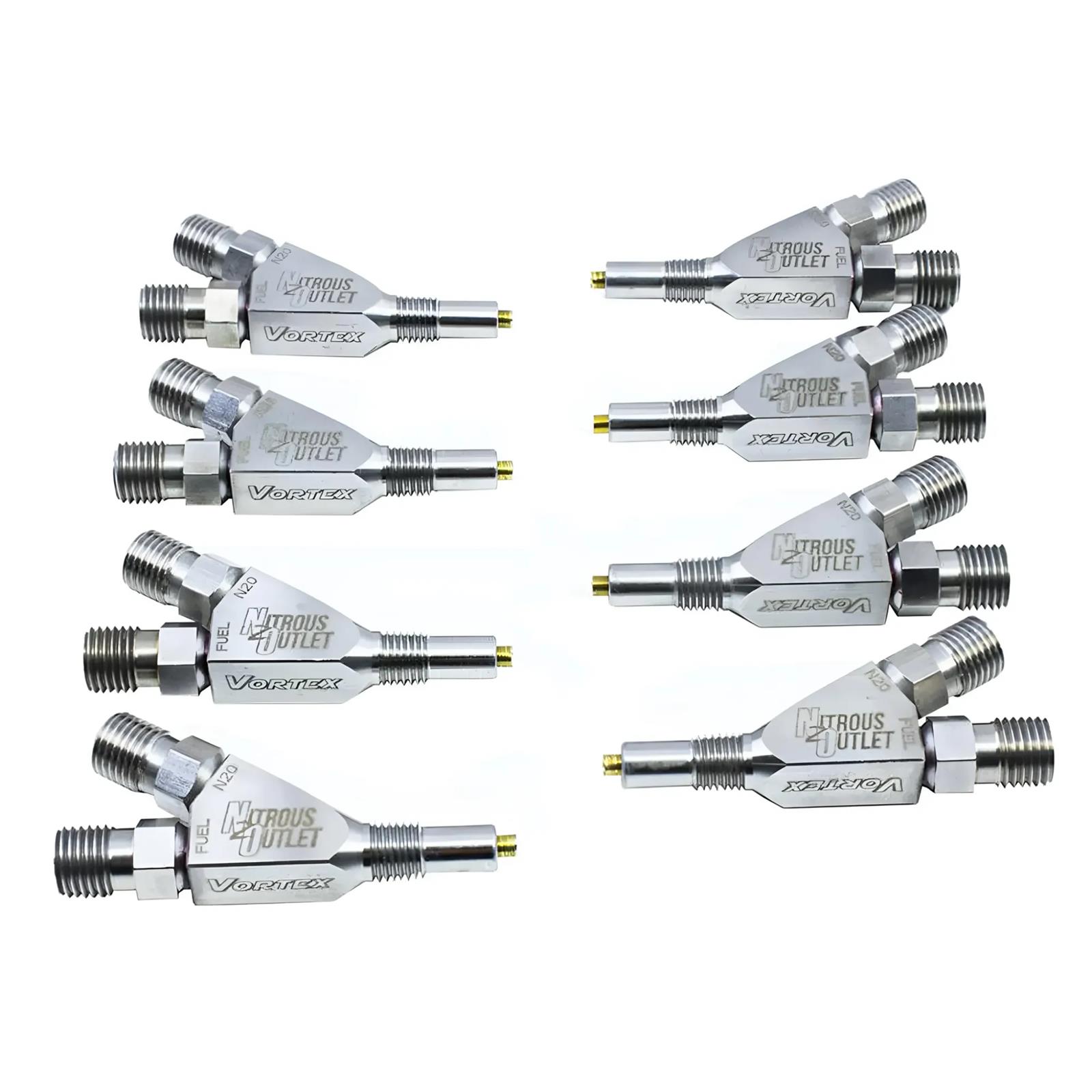 Nitrous Outlet Oxide Systems 00-40011-8 Nozzles, Vortex Ti 1/16" NPT Wet Nozzle - 8 Pack/Straight Annular Discharge/Titanium