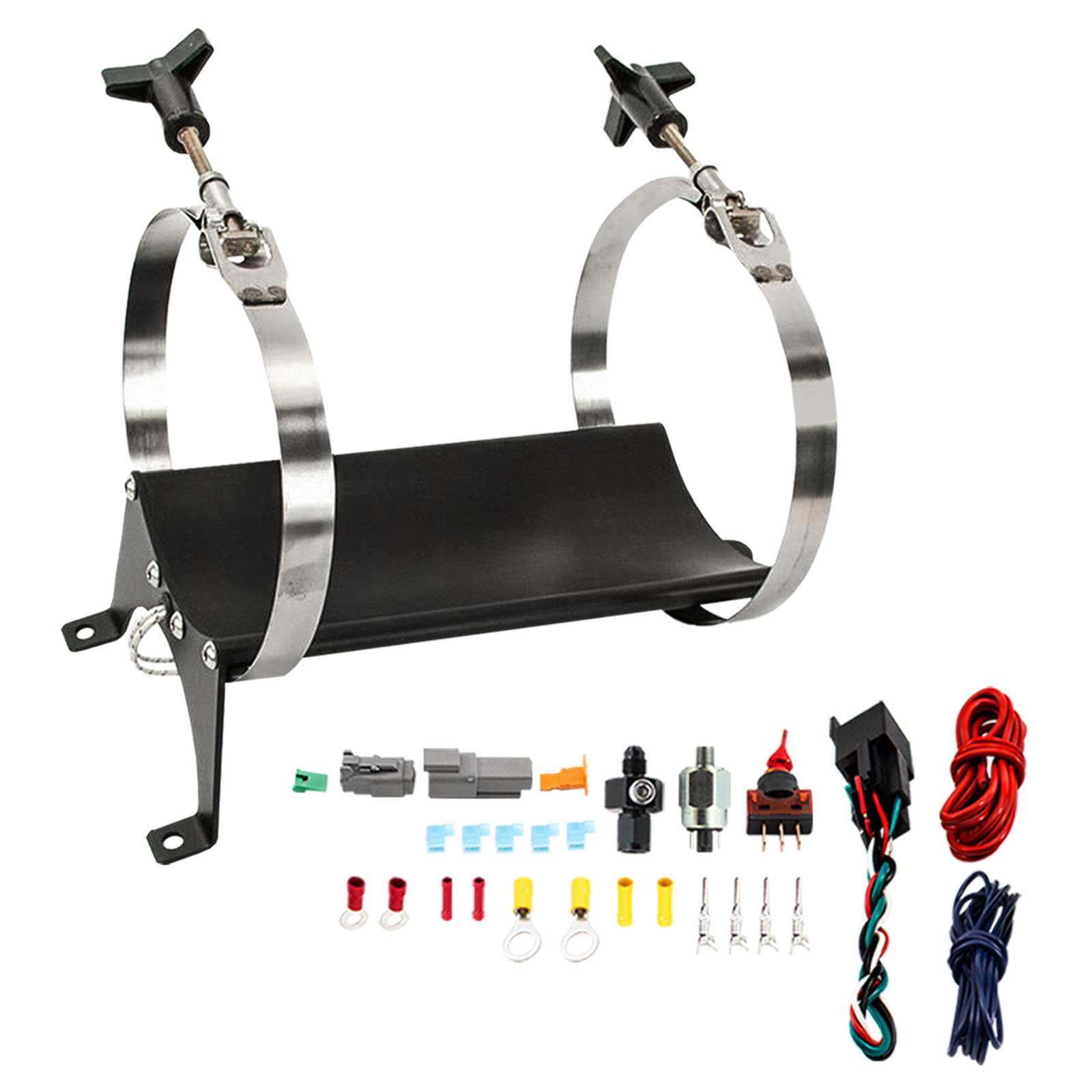 Nitrous Outlet Heated Bottle Brackets 00-64001-4 Oxide Bracket, Heated, Steel, Brushed, Kit