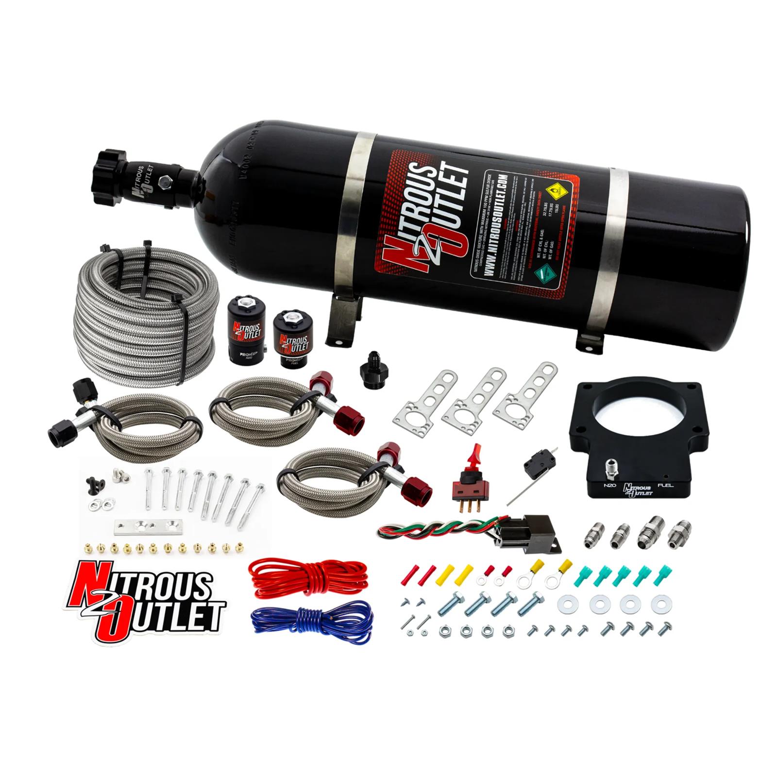 Nitrous Outlet Oxide Systems 00-10113-DRY-15 92mm Dry LAS Plate System (15lb Bottle)