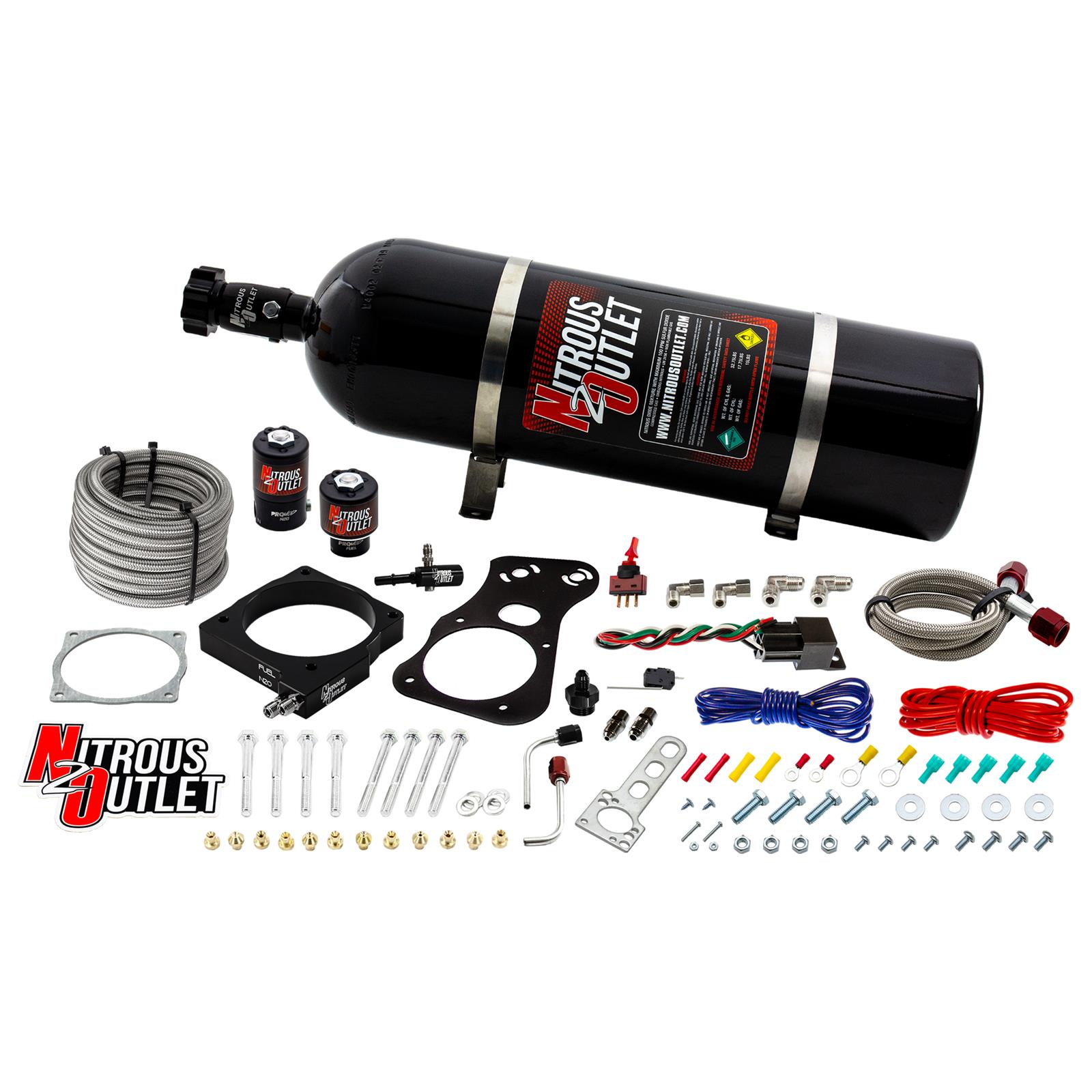 Nitrous Outlet Oxide Plate Systems 00-10137-90-15 90mm 6.1 Hemi Intake System (15lb Bottle)