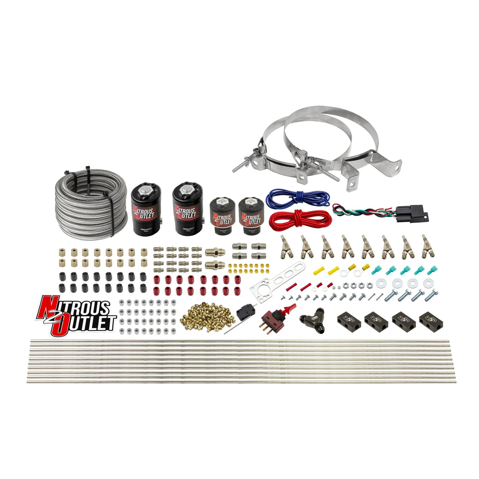 Nitrous Outlet Direct Port Systems 00-10433-H-00 8 Cyl 4 Sol Racers Sys Low PSI( No Bottle)(90° Noz)