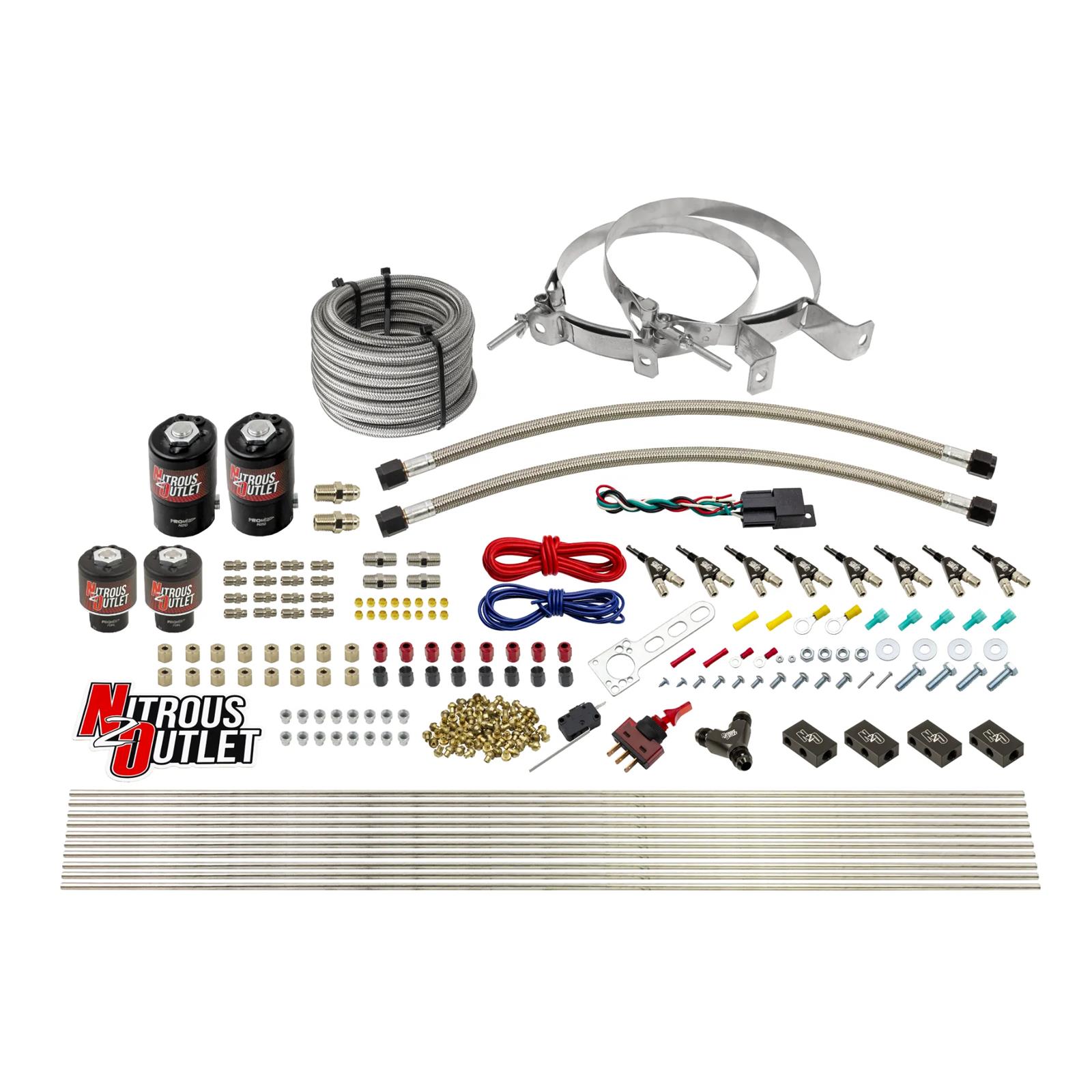 Nitrous Outlet Oxide Systems 00-10434-H-00 8 Cyl 4 Sol Racers Direct Port Sys Hi PSI( No Bottle)(90° Noz)