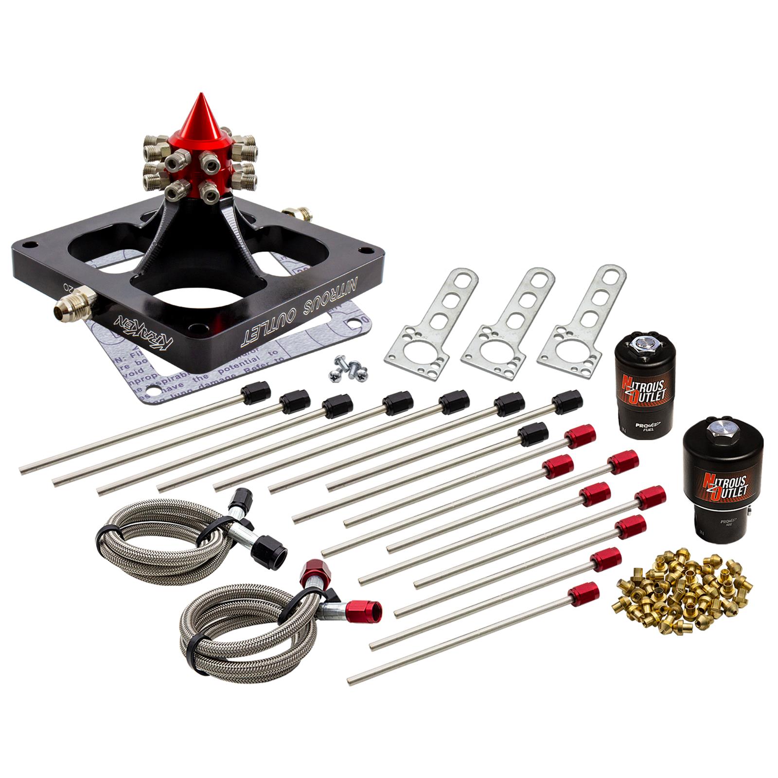 Nitrous Outlet Oxide Systems 00-459002CS-SF Systems, 4500 Kraken Competition Solenoids Forward Brackets (Alcohol)(5-7-10 psi)200-950 HP)