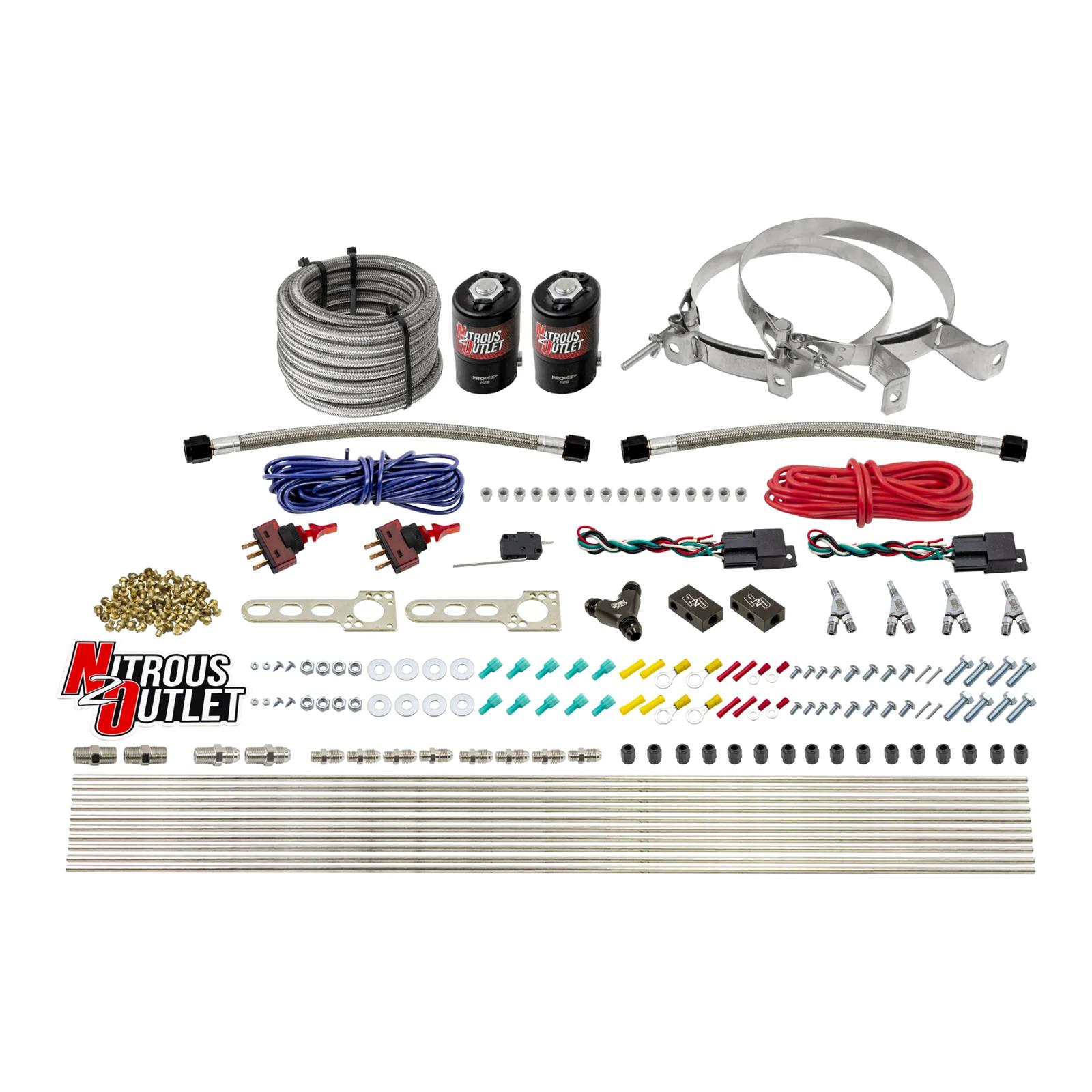 Nitrous Outlet 4-Cylinder Direct Port Systems 00-10360-SBT-DS-00 Dry EFI DS 4 Cyl 2Sol Sys w/ Dist Blocks (No Bottle)(SBT Noz)