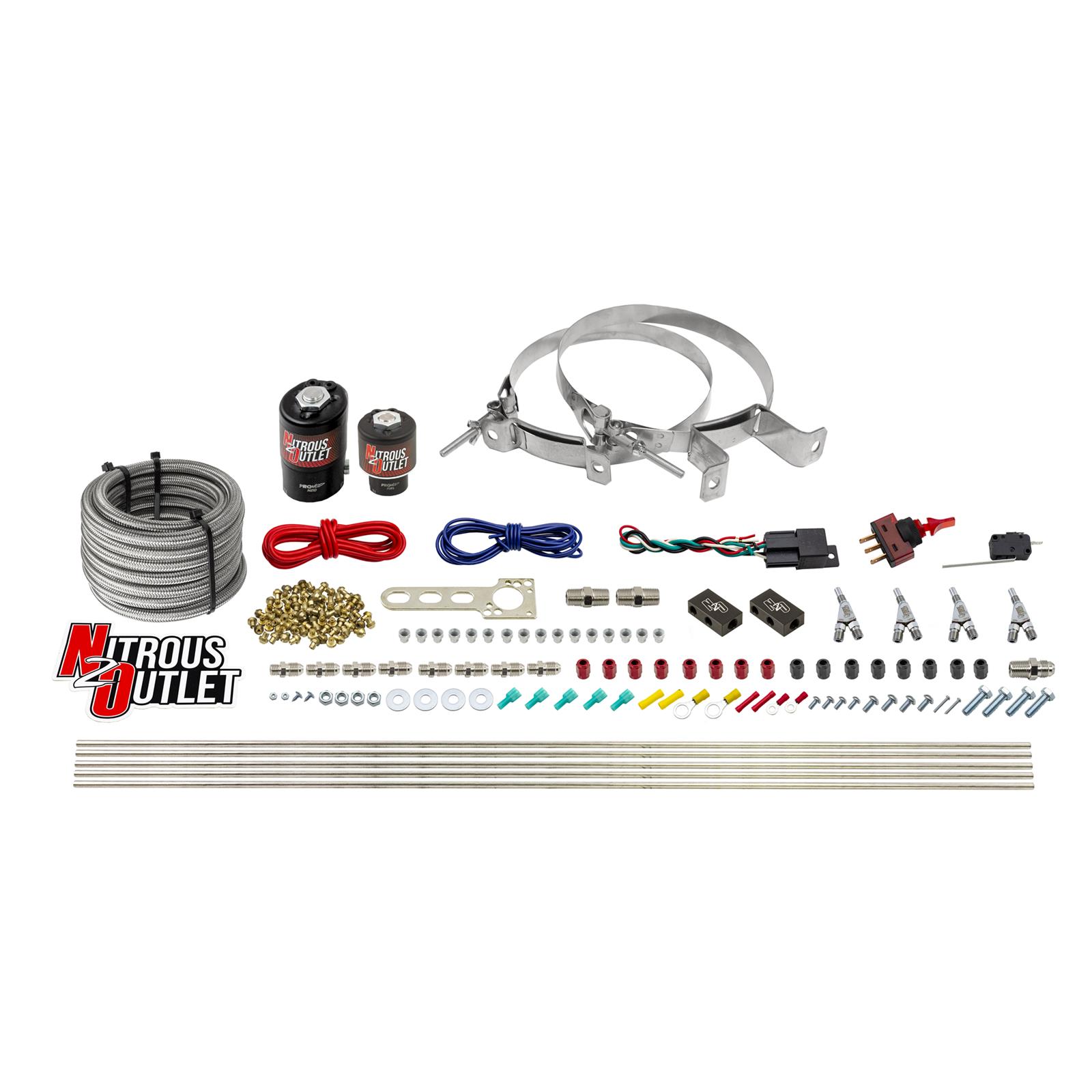 Nitrous Outlet Oxide Systems 00-10362-E85-SBT-00 4 Cyl 2 Sol Direct Port Sys w/ Dist Blocks E85 Low PSI(No Bottle) SBT Noz