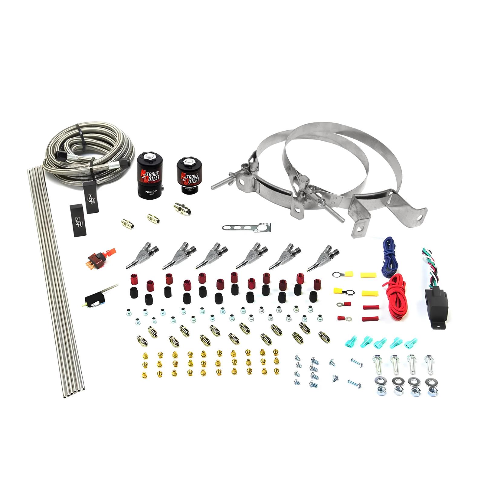 Nitrous Outlet Oxide Systems 00-10398-ALC-SBT-00 6 Cyl 2 Sol Direct Port Sys w/Dist Blocks ALC Low PSI(No Bottle)(SBT Noz)