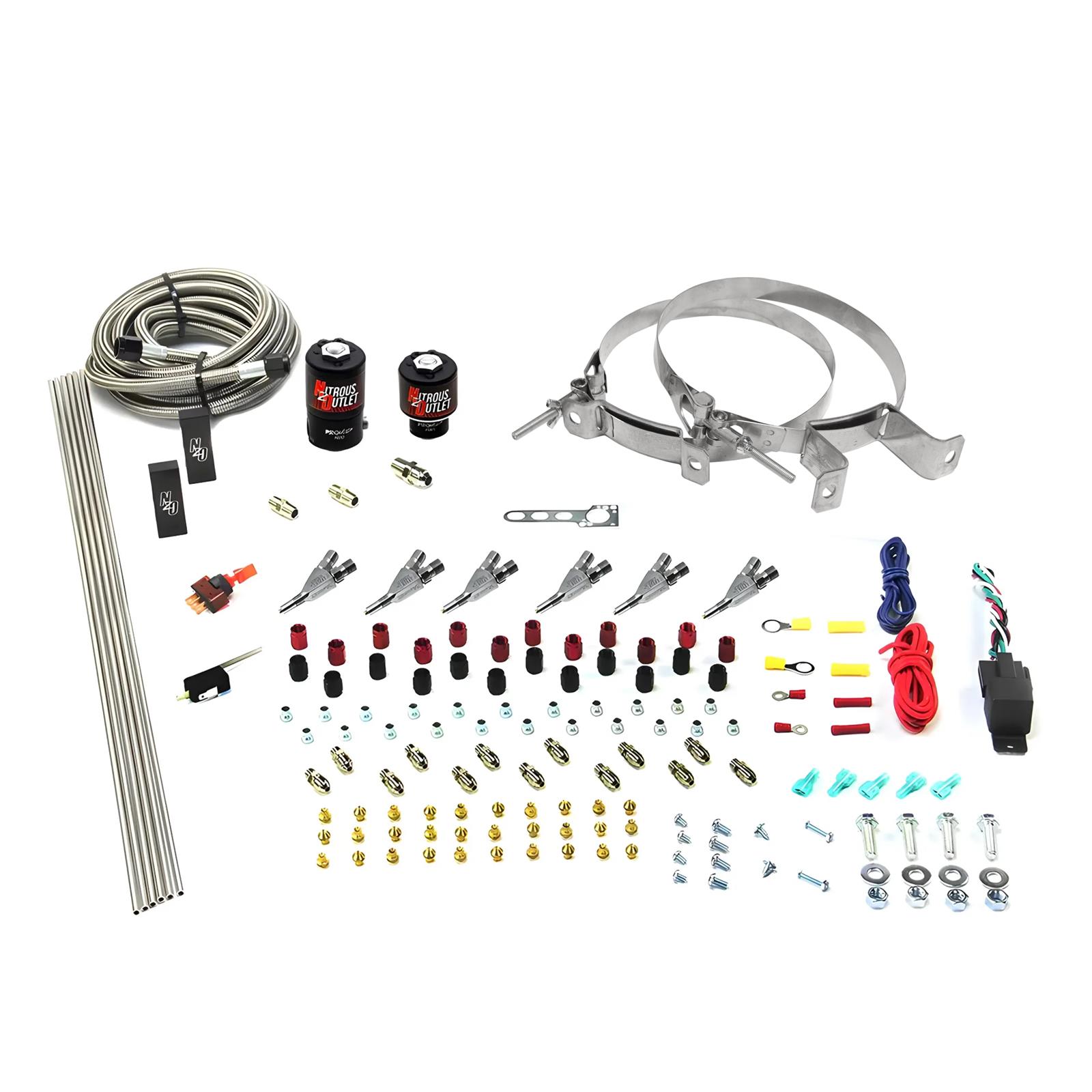Nitrous Outlet Oxide Systems 00-10399-E85-SBT-00 6 Cyl 2 Sol Direct Port Sys w/ Dist Blocks E85 Hi PSI(No Bottle)(SBT Noz)