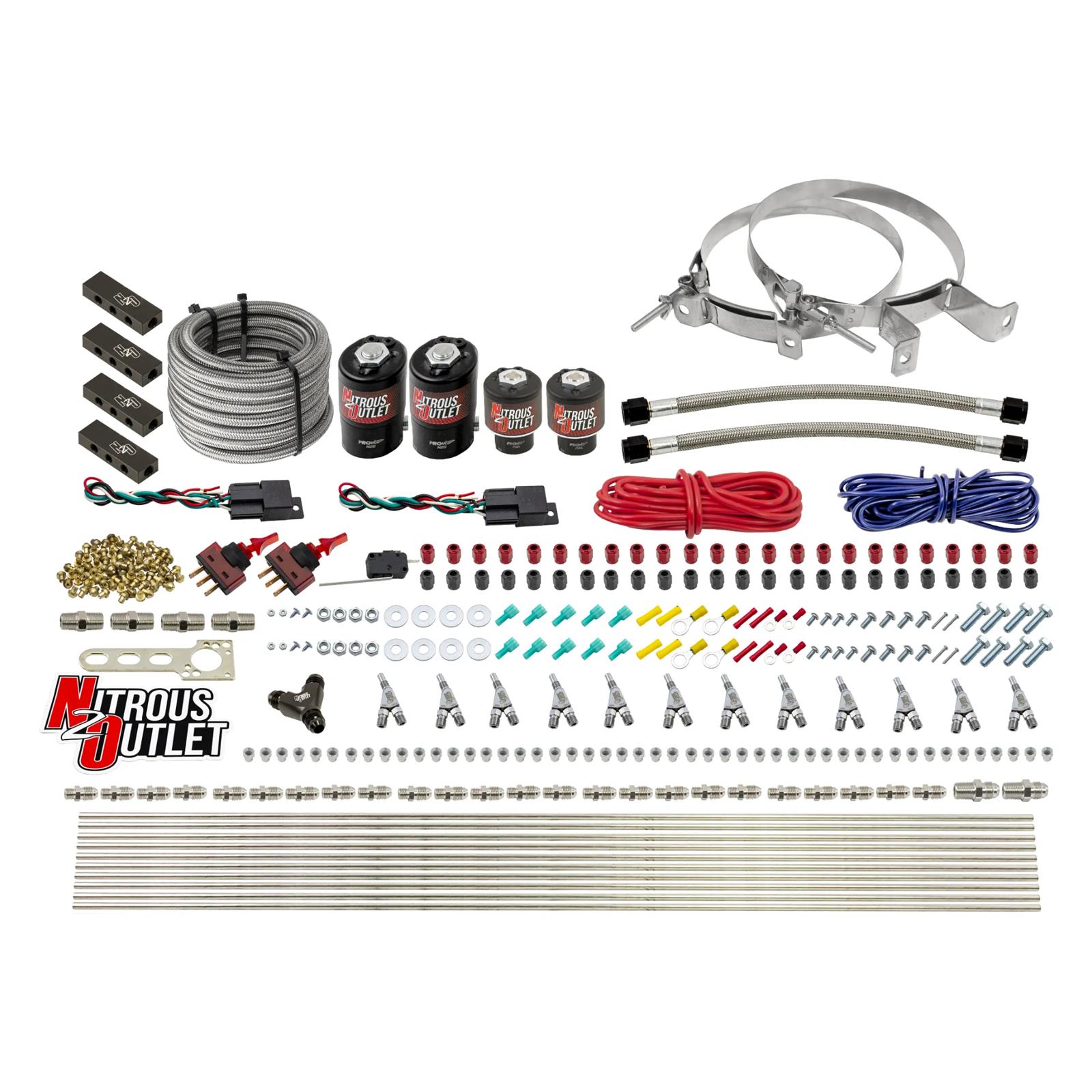 Nitrous Outlet Oxide Systems 00-10399-SBT-DS-00 DS 6 Cyl 4 Sol Direct Port Sys w/ Dist Blocks Hi PSI(No Bottle)(SBT Noz)