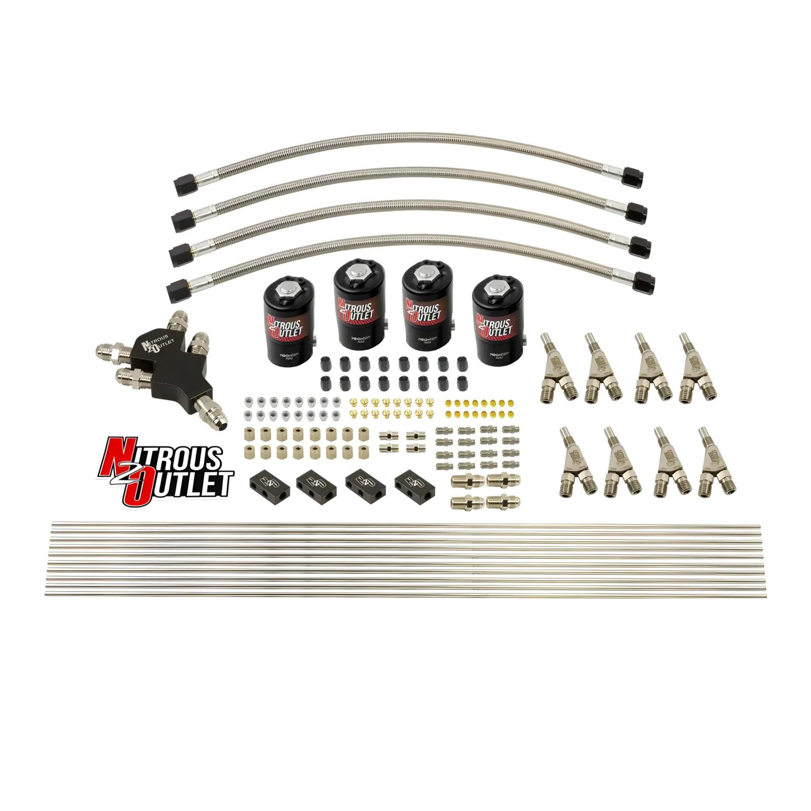 Nitrous Outlet Oxide System Conversion and Upgrade Kits 00-10420-H-SBT-DS DS Dry EFI 8 Cyl 4 Sol Racers Direct-Port kit w/ SBT Wet Noz