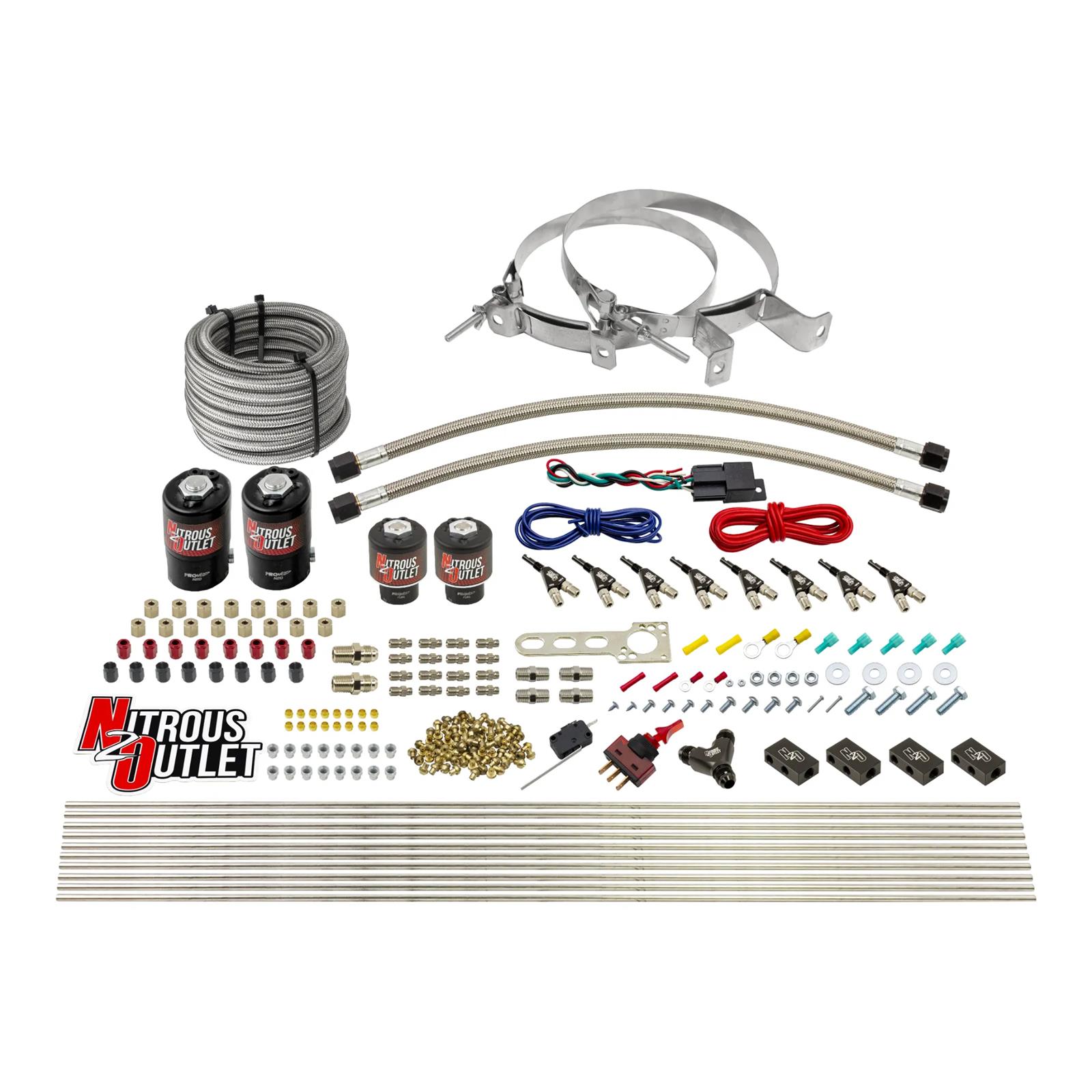 Nitrous Outlet Oxide Systems 00-10433-ALC-L-00 8 Cyl 4 Sol Racers Direct Port Sys ALC Low PSI( No Bottle)(90° Noz)