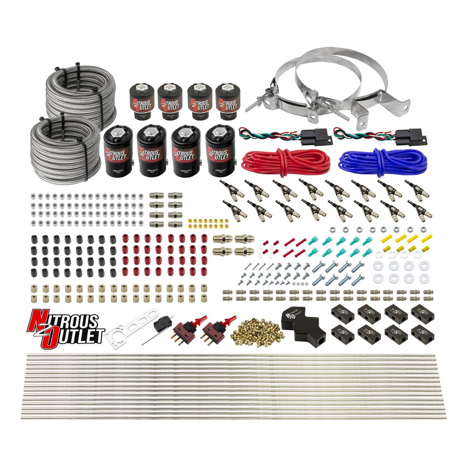 Nitrous Outlet Oxide Systems 00-10433-H-DS-00 DS 8 Cyl 8 Sol Racers Direct Port Sys Low PSI( No Bottle)(90° Noz)