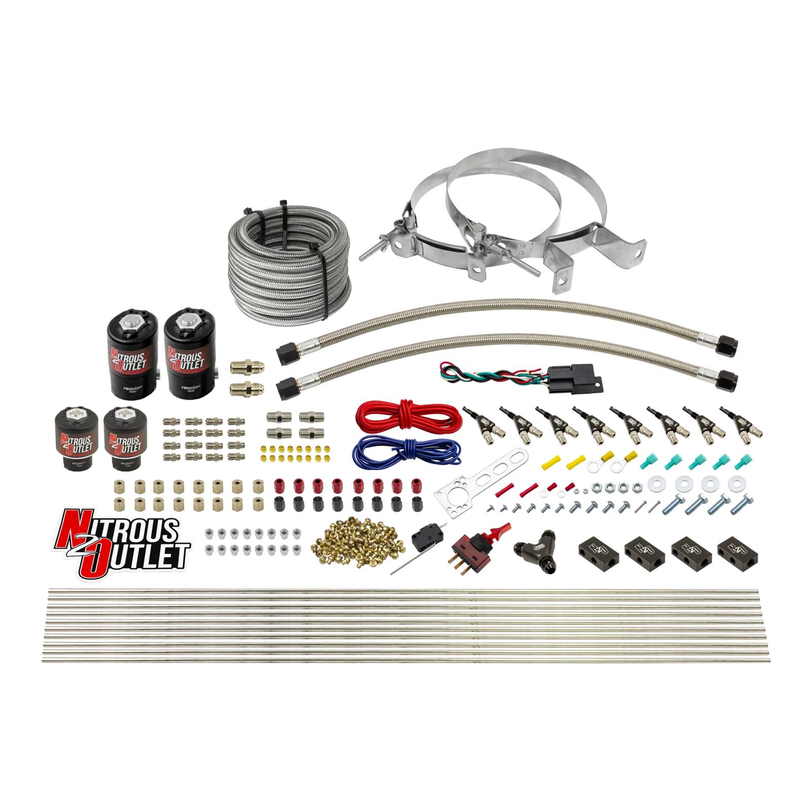 Nitrous Outlet Oxide Systems 00-10434-E85-H-00 8 Cyl 4 Sol Racers Direct Port Sys E85 Hi PSI( No Bottle)(90° Noz)