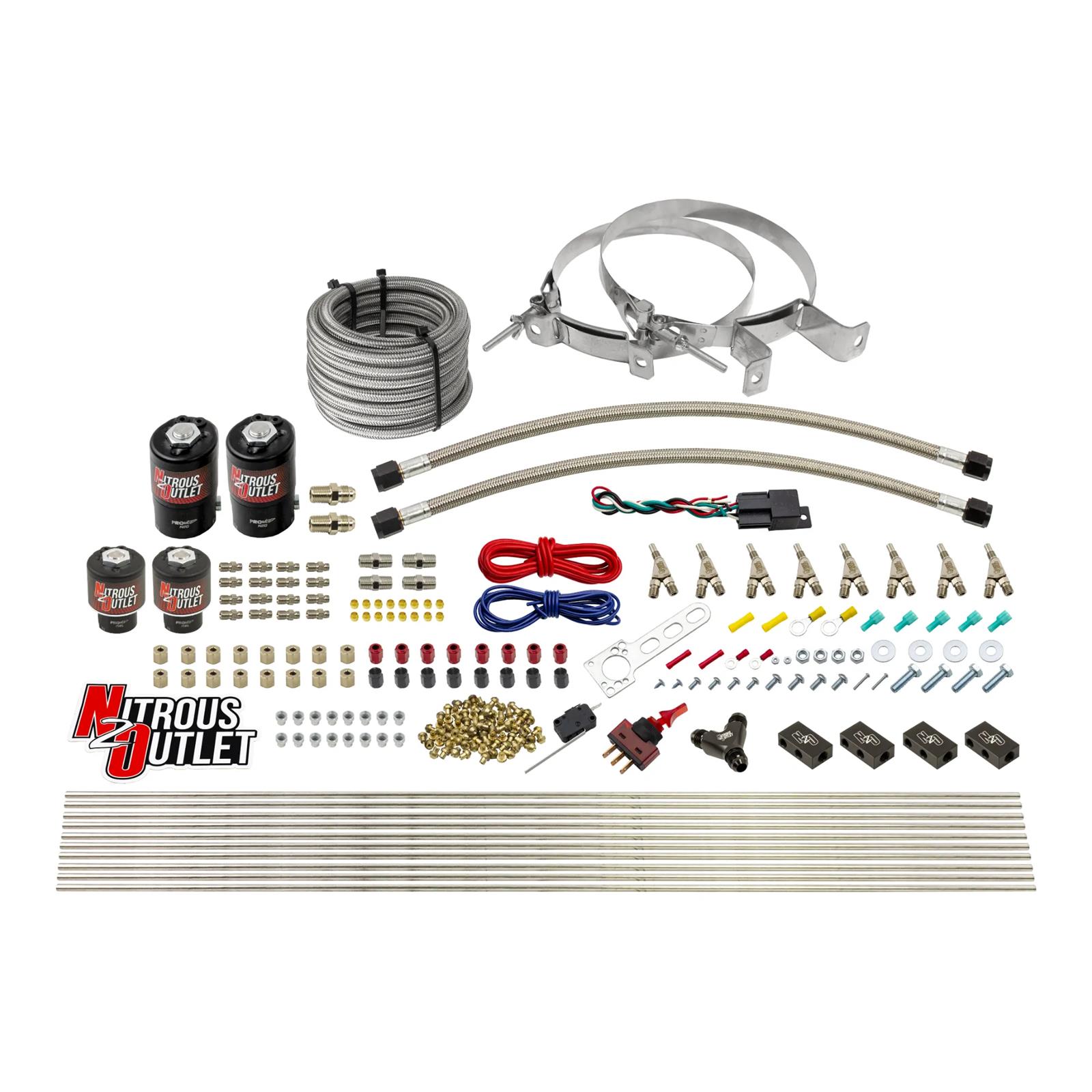 Nitrous Outlet Oxide Systems 00-10434-H-SBT-00 8 Cyl 4 Sol Racers Direct Port Sys Hi PSI( No Bottle)(SBT Noz)