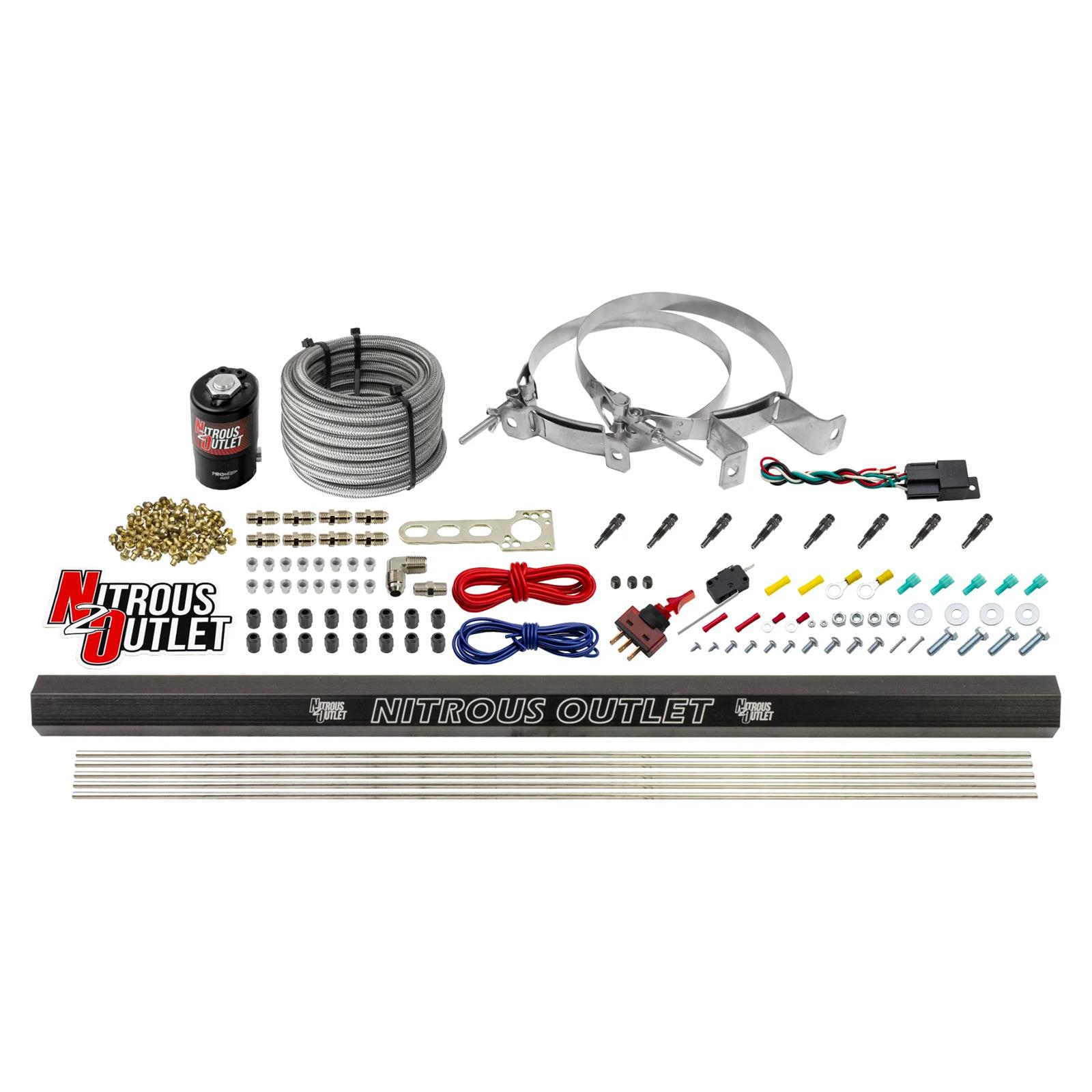 Nitrous Outlet Oxide Systems 00-10470-H-R-SBT-00 Dry EFI 8 Cyl 1 Sol Direct Port Sys w/ Single Rail (No Bottle)(SBT Noz)