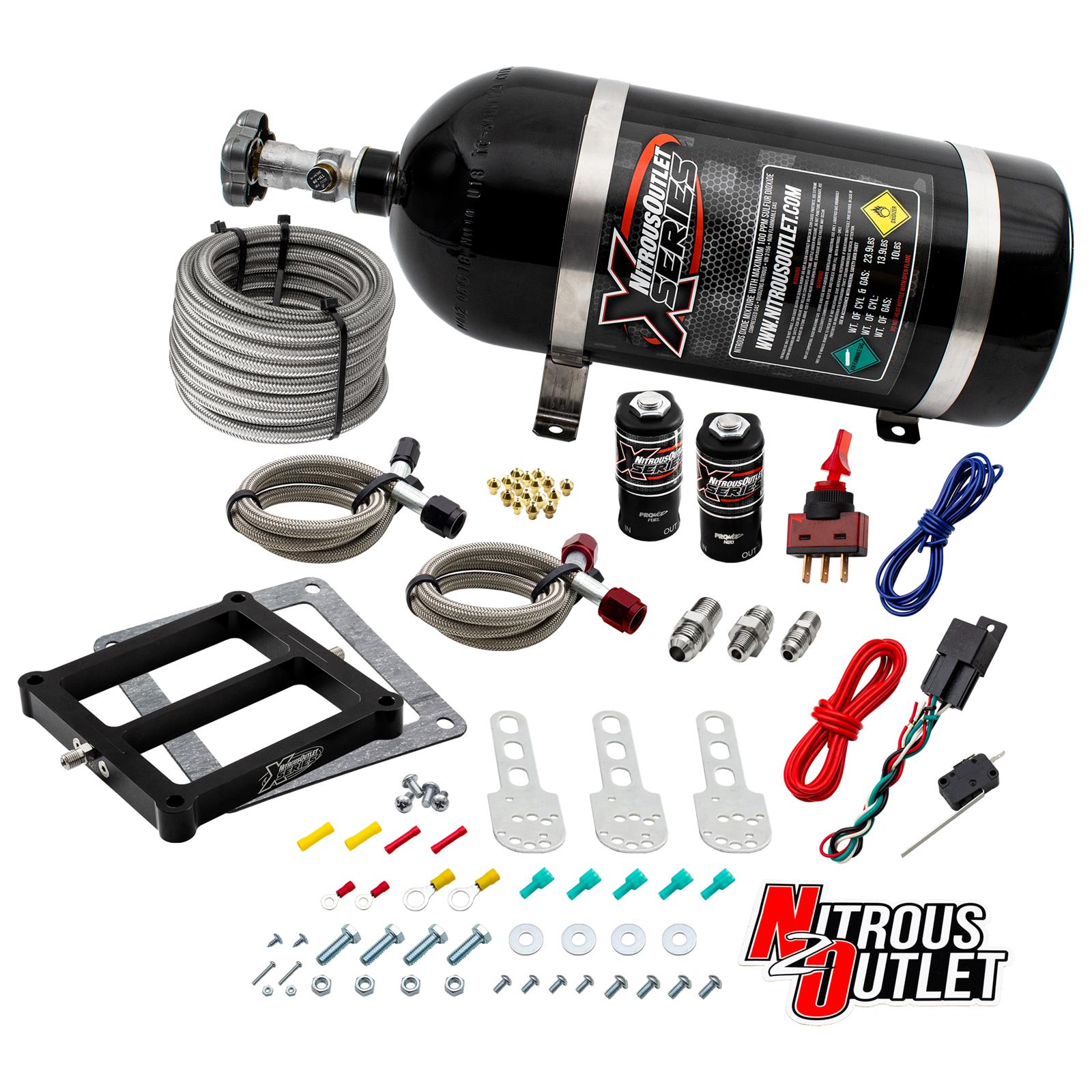 Nitrous Outlet Oxide Systems 22-80101 Systems, X-Series Weekend Warrior 4500 Plate System - Gas/E85 (5-55psi)(50-200 HP)