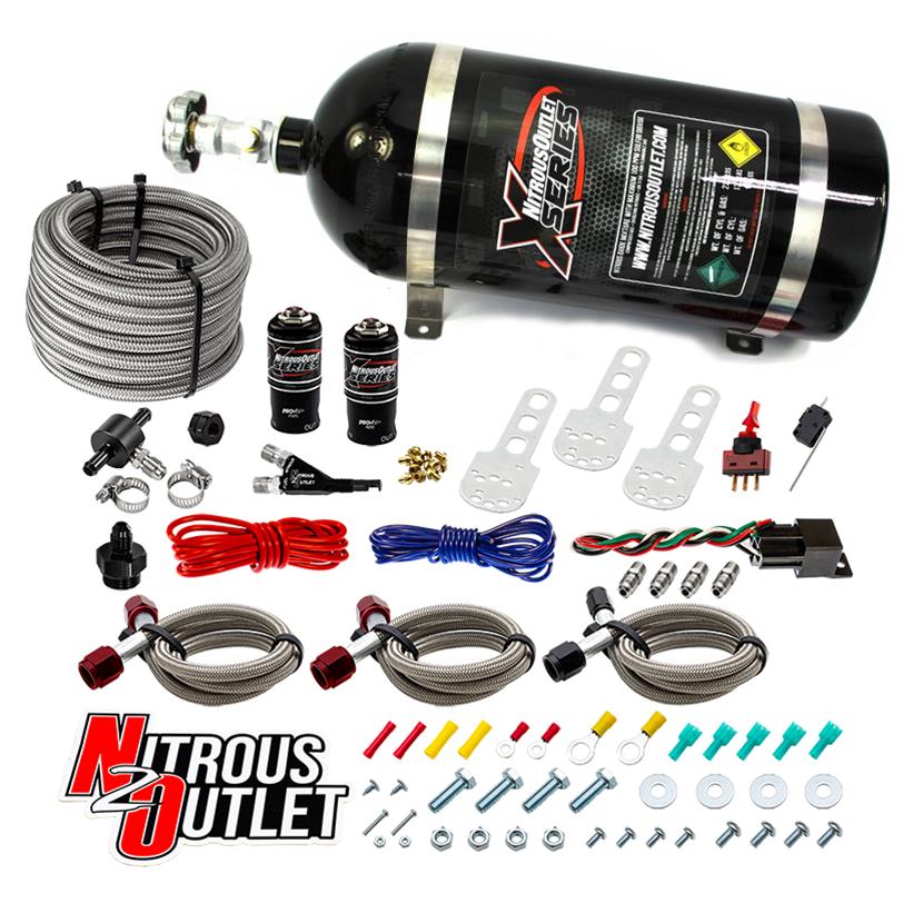 Nitrous Outlet Oxide Systems 22-84001 X-Series Sport Compact Nozzle System 45-55psi(35-50-75-100-150-200HP)