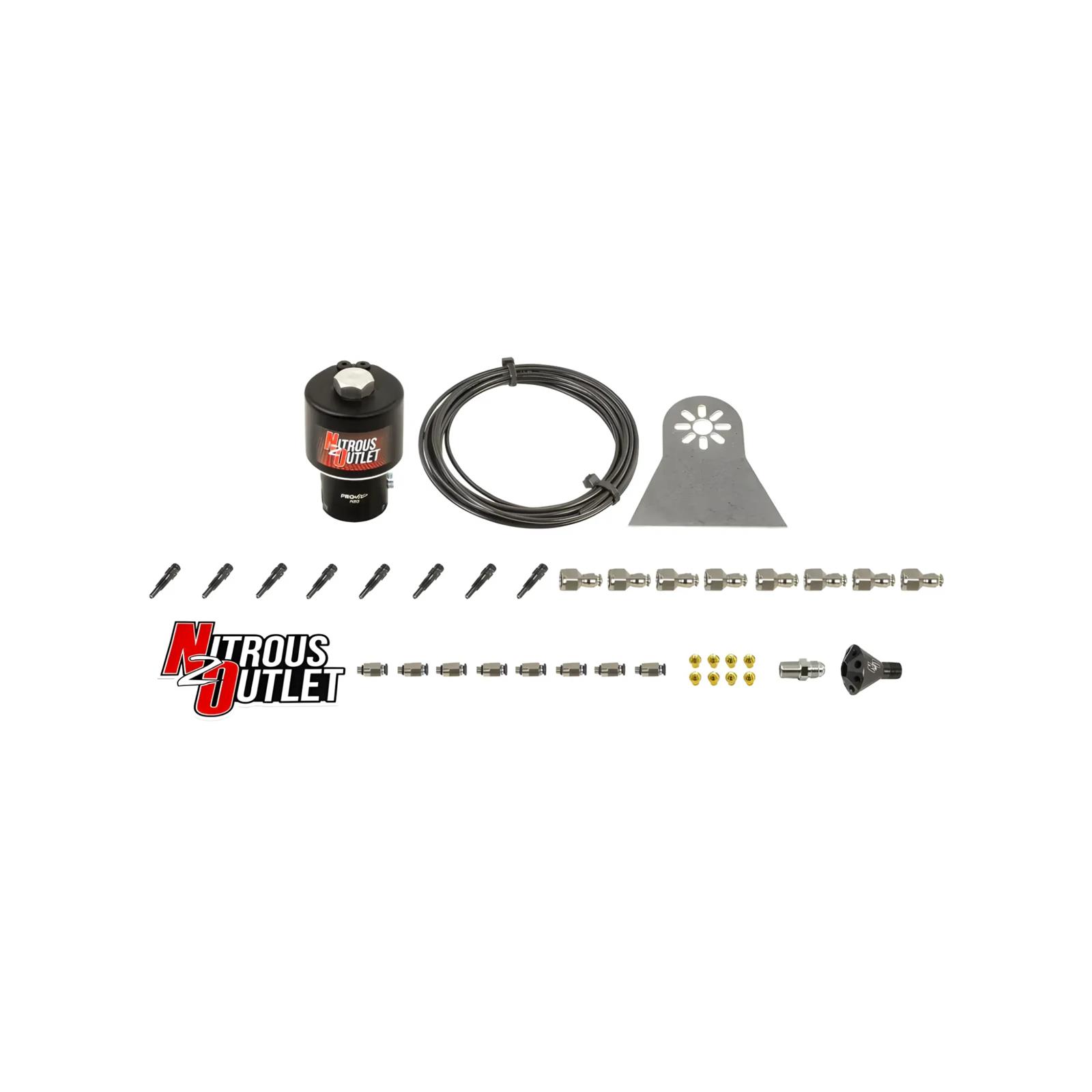 Nitrous Outlet Oxide Systems 00-10480-T-SBT-DRY Systems, Dry 8 Cylinder Solenoids Forward Direct Porstribution Block/Straight Discharge Nozzles