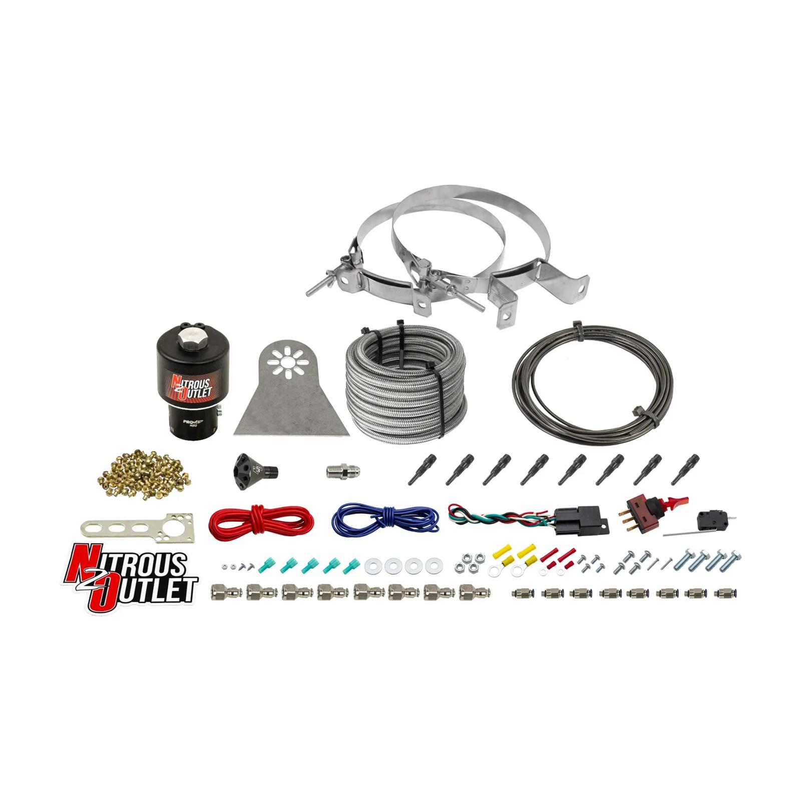 Nitrous Outlet Oxide Systems 00-10481-T-DRY-00 Systems, Dry 8 Cylinder Direct Port System - .178 Trree Discharge Nozzles (100-600HP)(No Bottle)
