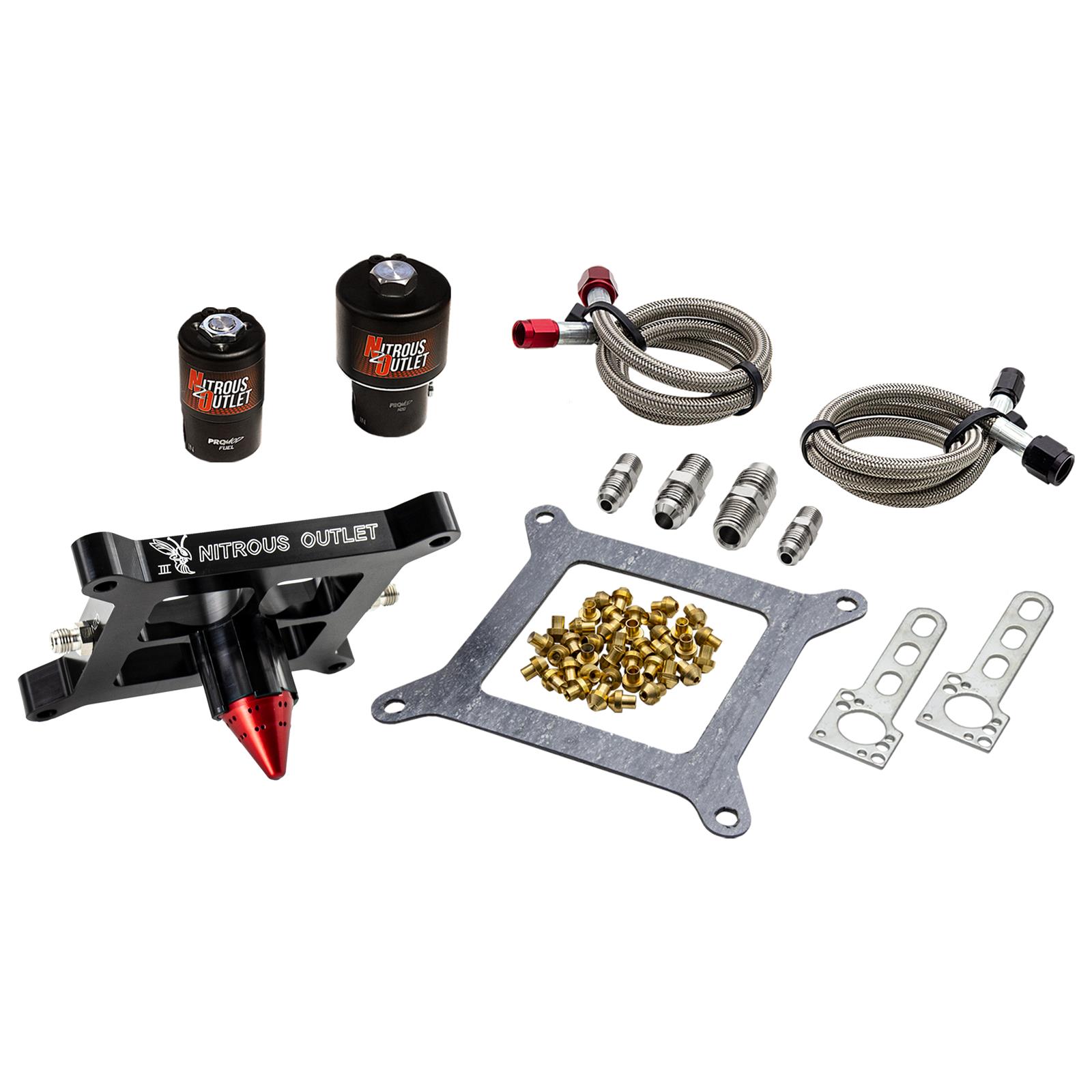 Nitrous Outlet Oxide Systems 00-10602-GEN3-SF Systems, 4150 Stinger 3 Race Solenoid Forward Converid Brackets - (Gas/E85)(5-55 psi)(50-600 HP)